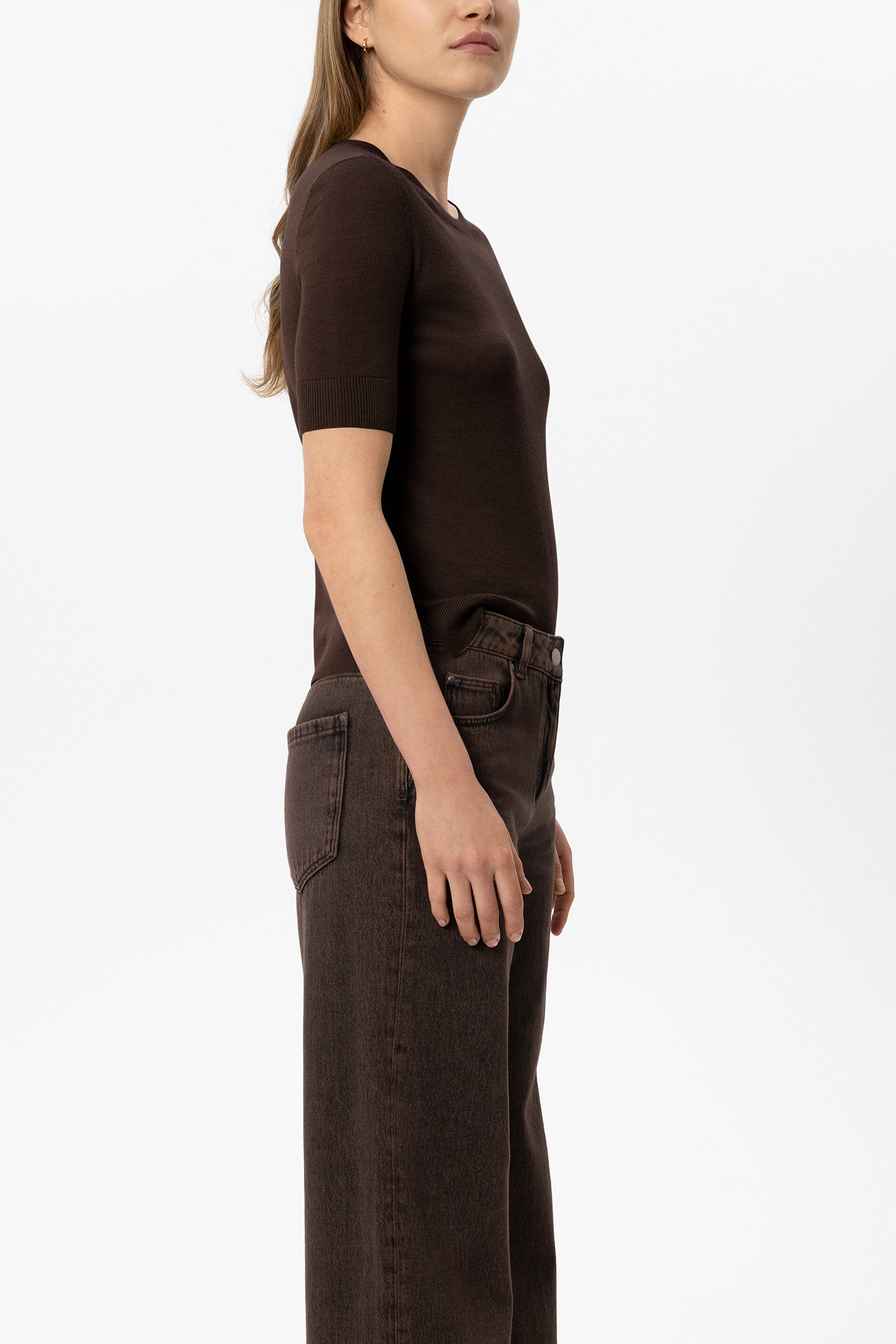 Pullover aus Woll-Mix - marone - Standard | Model Seite