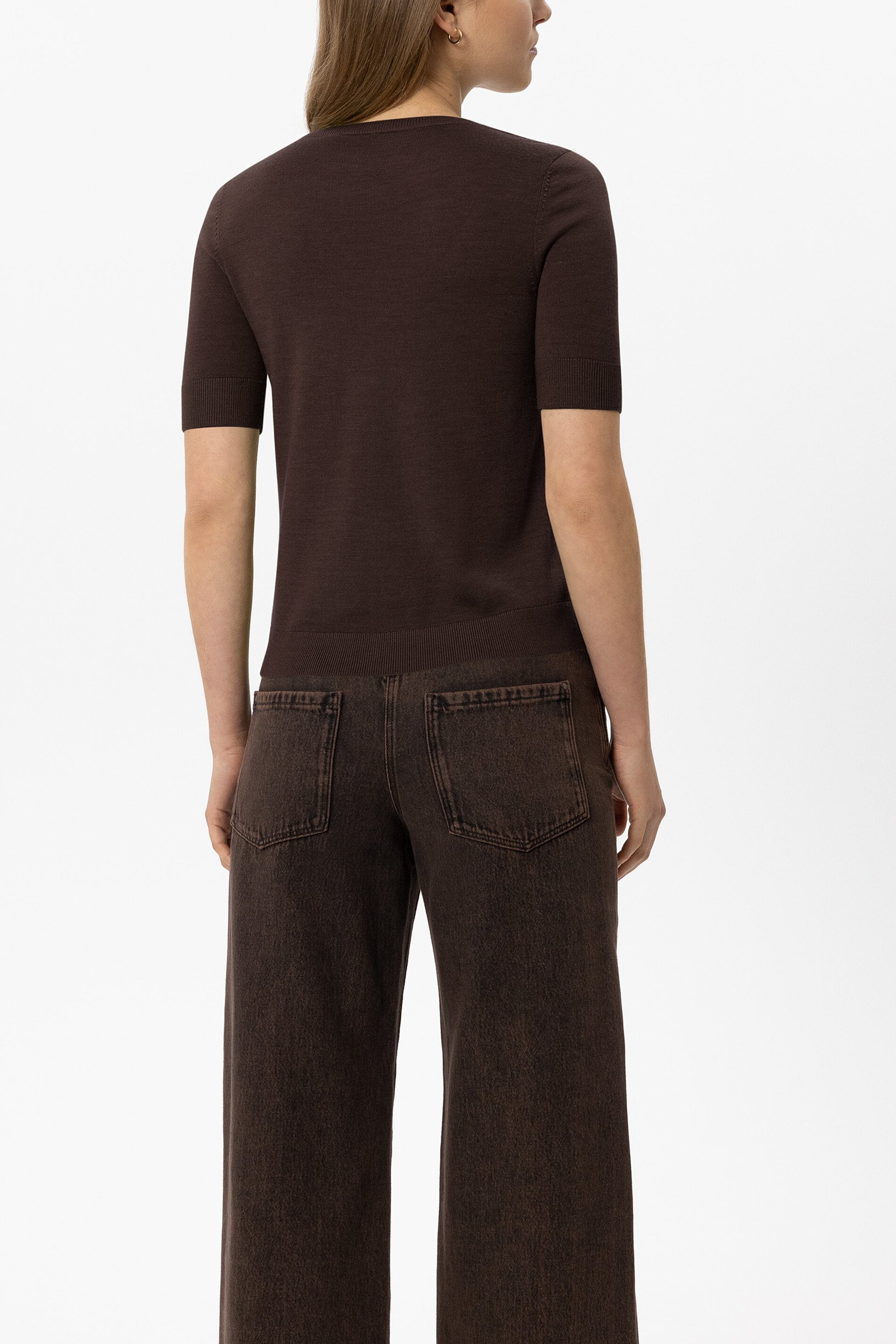 Pullover aus Woll-Mix - marone - Standard | Model Rück