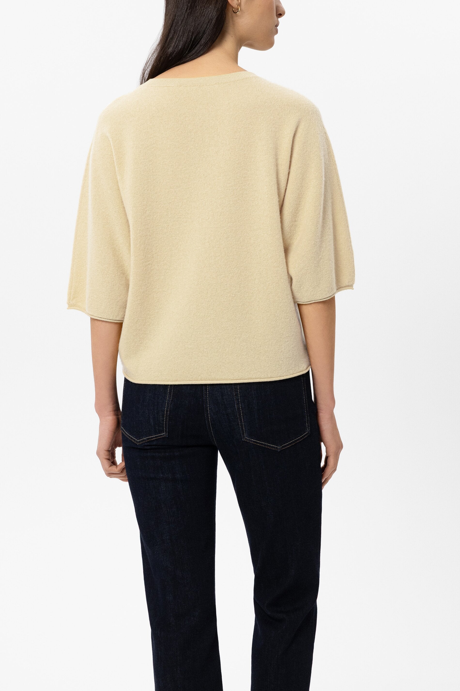 Pullover aus Kaschmir-Mix - butter yellow - Standard | Model Rück