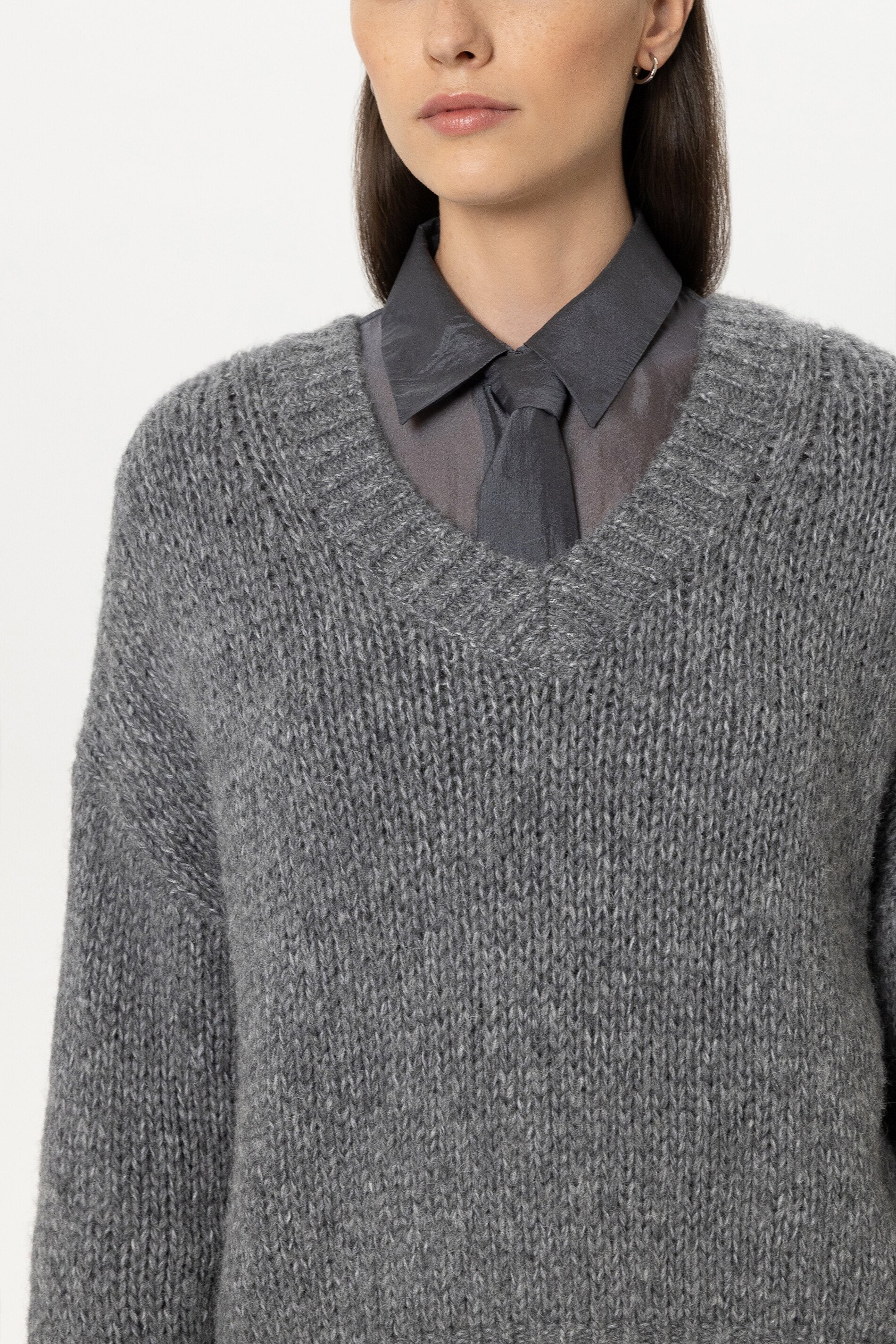 V-Pullover aus Alpaka-Mix - multi - Standard | Model Detail