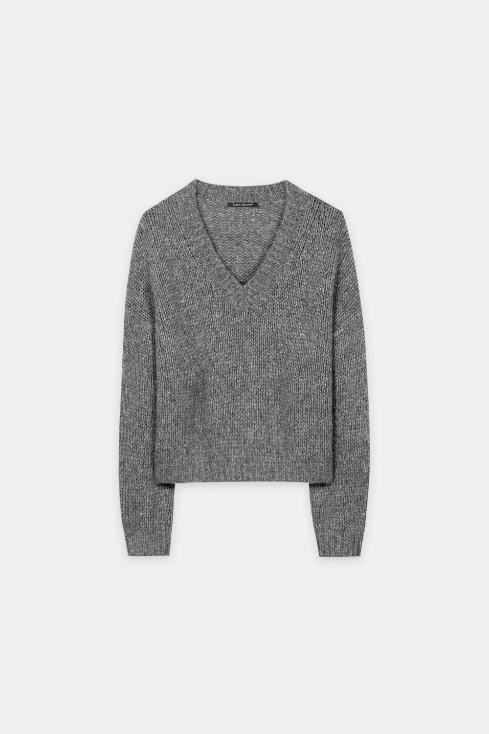 V-Pullover aus Alpaka-Mix - multi - Standard