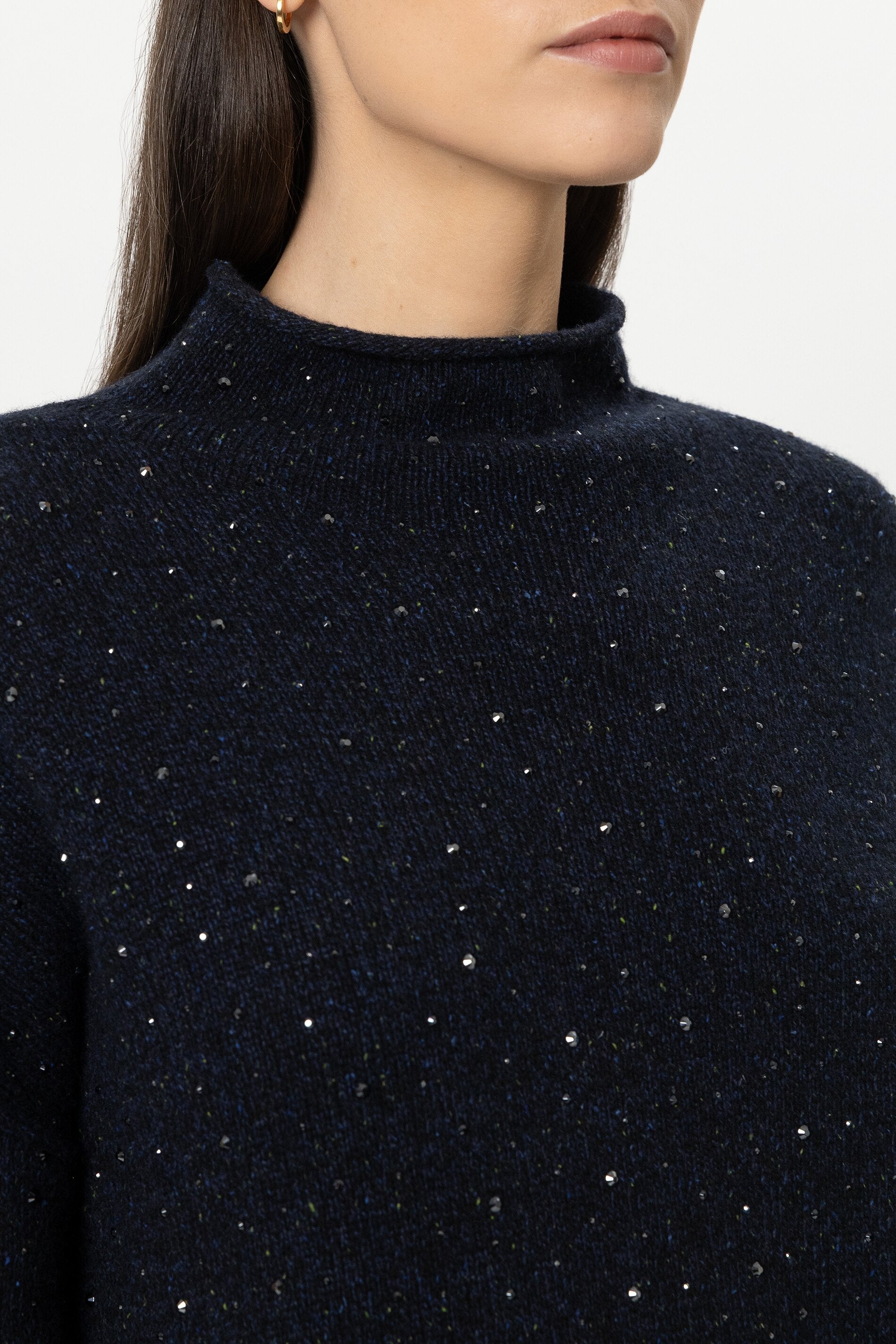 Turtleneck mit Schmucksteinen - winter navy - Standard | Model Detail
