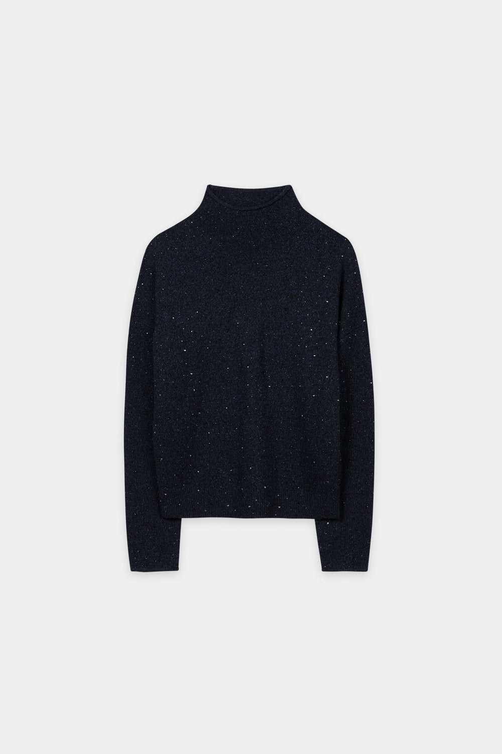Turtleneck with rhinestones - winter navy - Standard