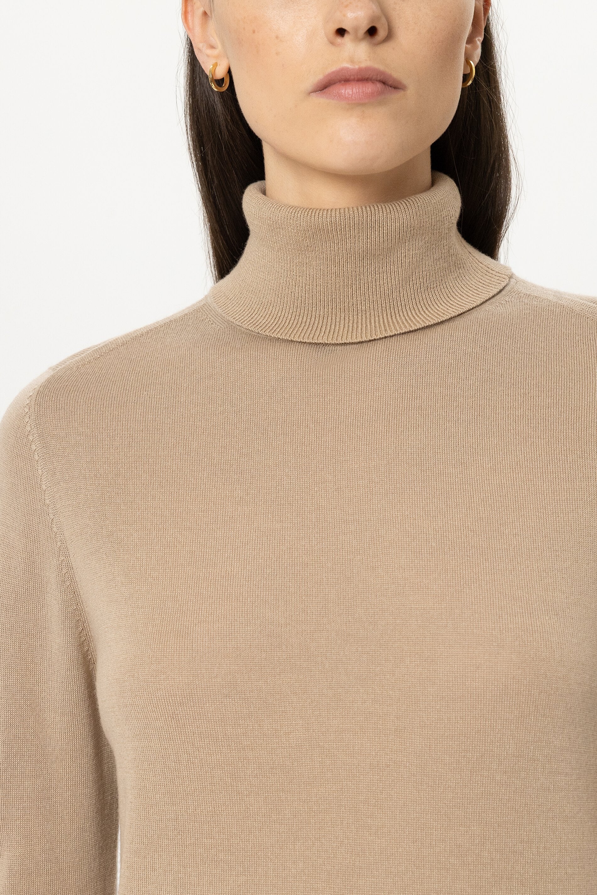 Turtleneck aus Woll-Mix - soft caramel - Standard | Model Detail