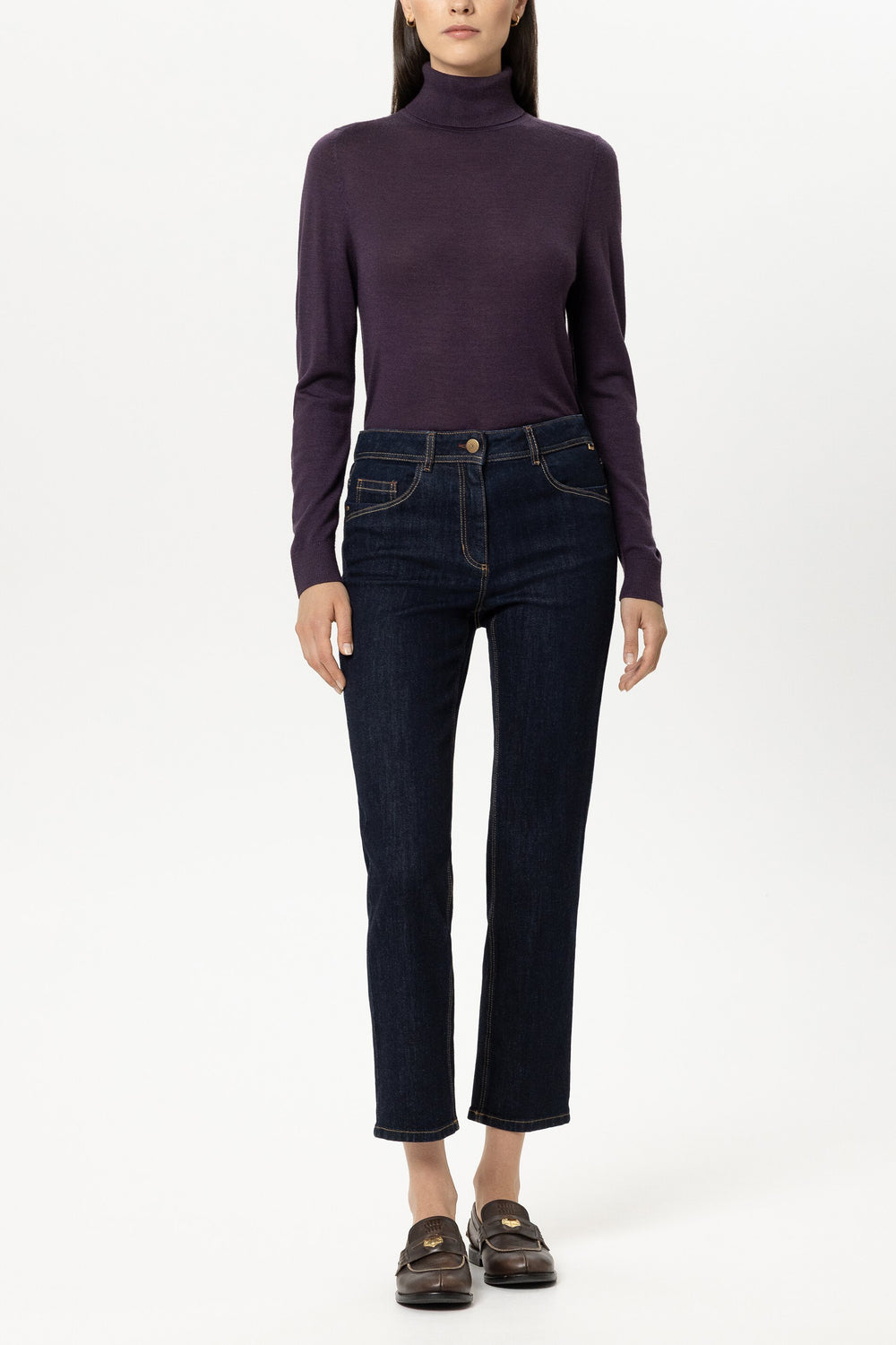 Turtleneck aus Woll-Mix - plum - Standard