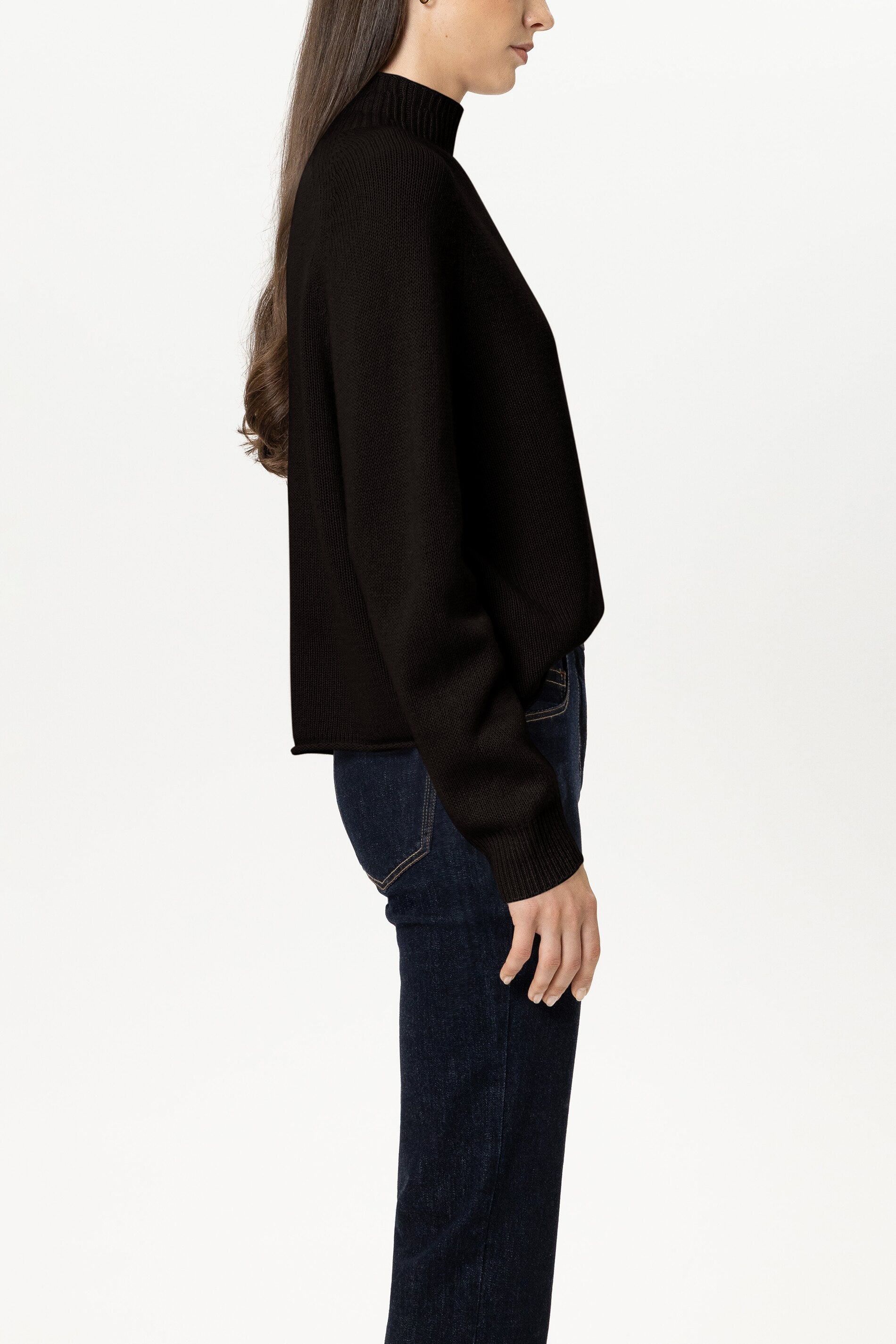 Turtleneck aus Kaschmir-Mix - truffle - Standard | Model Seite