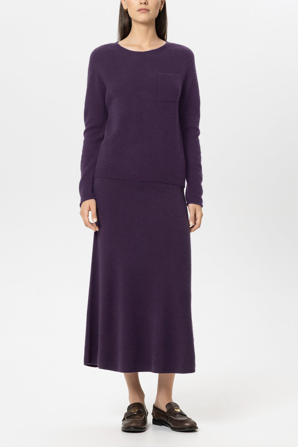 Pullover aus Kaschmir-Mix - plum - Standard