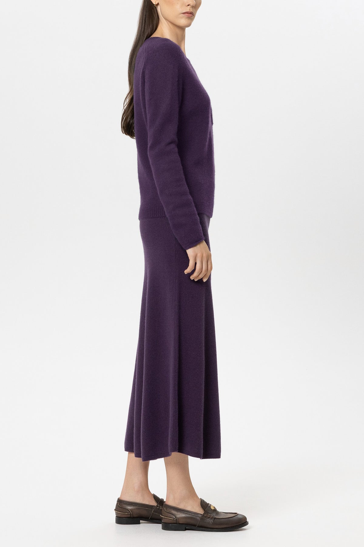 Pullover aus Kaschmir-Mix - plum - Standard | Model Seite