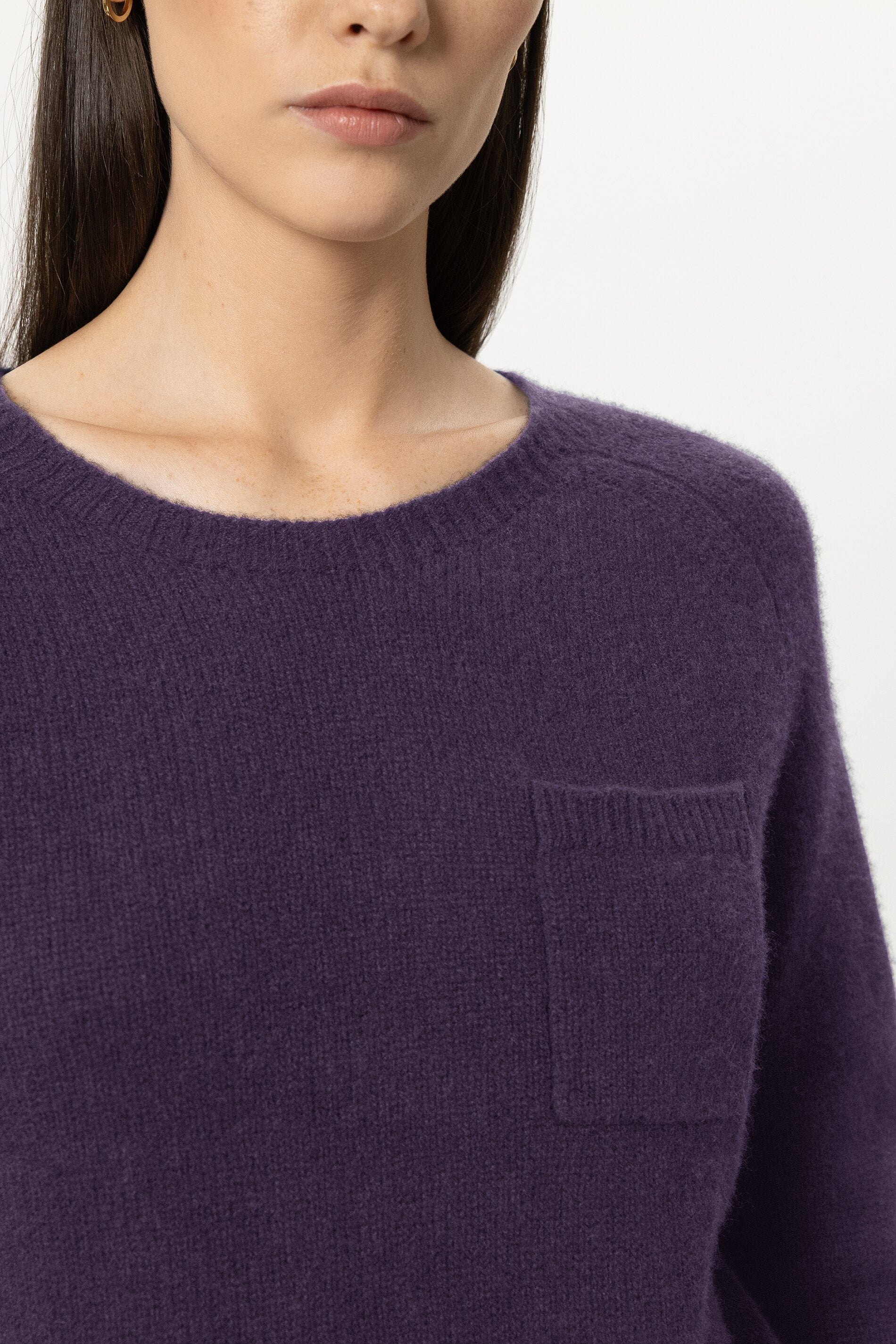 Pullover aus Kaschmir-Mix - plum - Standard | Model Detail