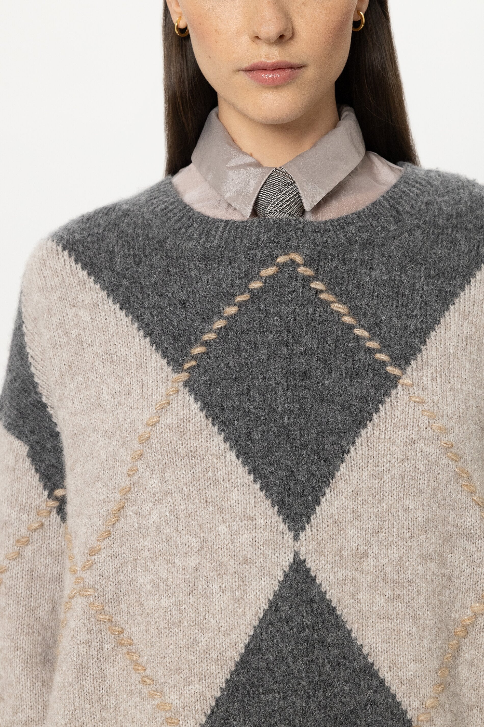 Alpaka-Mix-Pullover mit Muster - multi - Standard | Model Detail