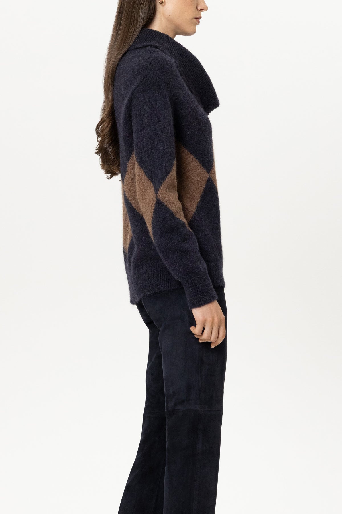Shawlneck-Pullover - multi - Standard | Model Seite