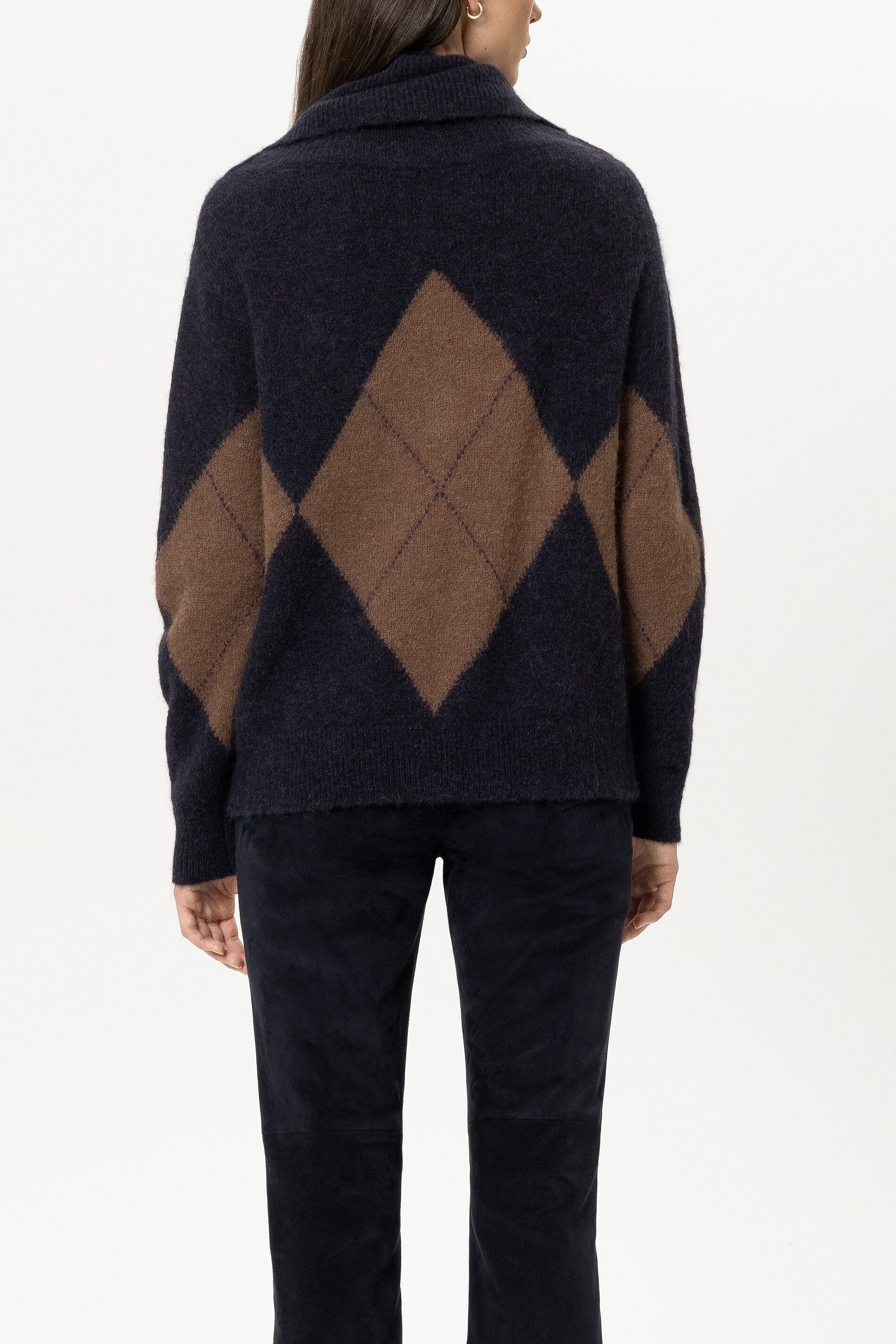 Shawlneck-Pullover - multi - Standard | Model Rück