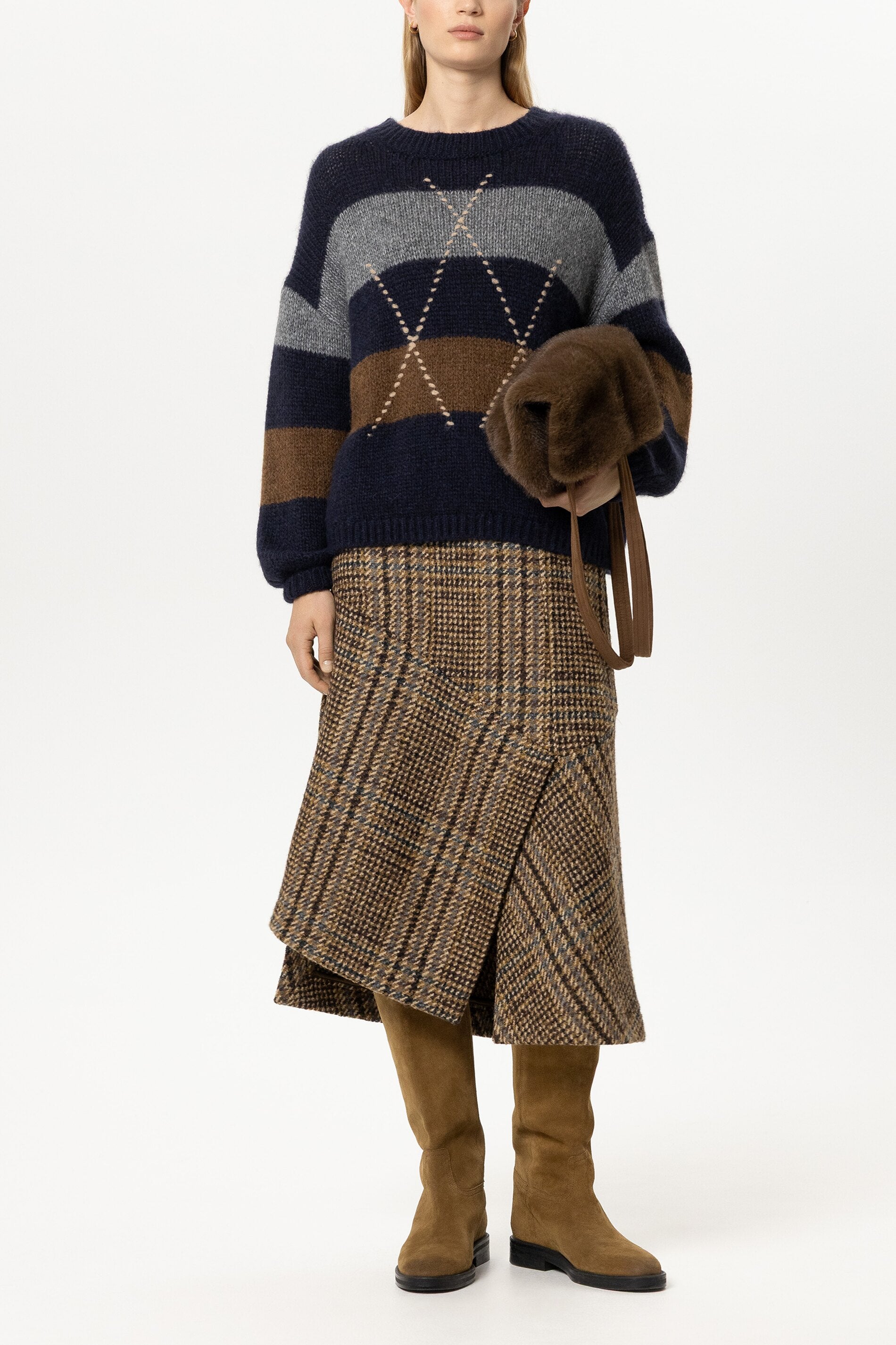 Alpaka-Mix-Pullover mit Muster - multi - Standard | Model Front