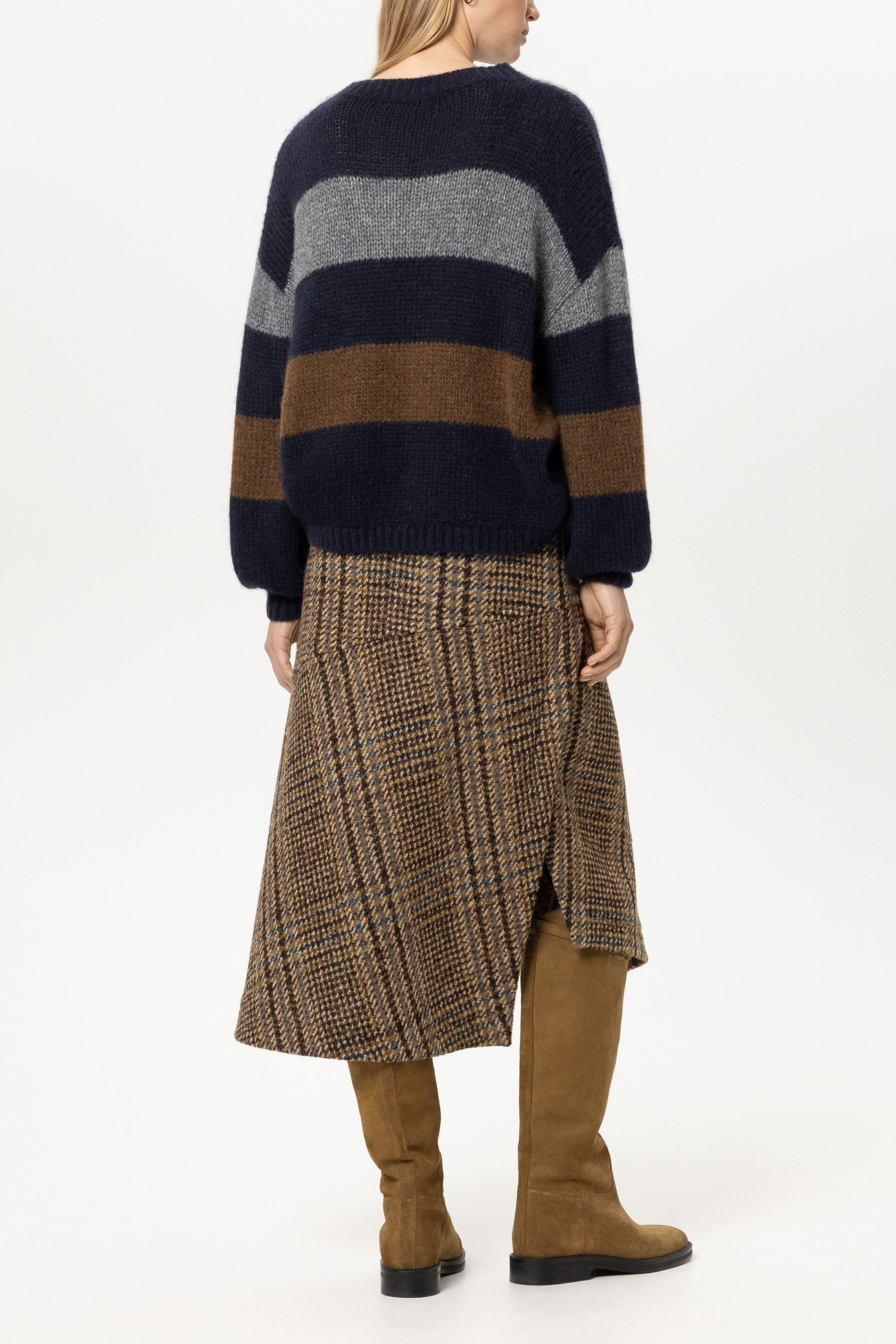 Alpaka-Mix-Pullover mit Muster - multi - Standard | Model Rück