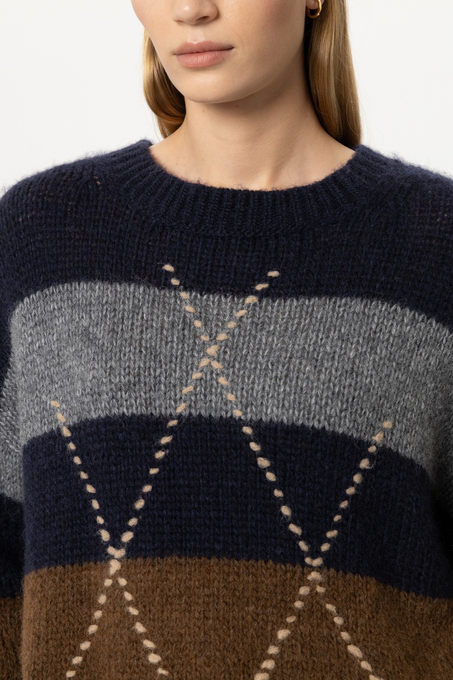 Alpaka-Mix-Pullover mit Muster - multi - Standard | Model Detail