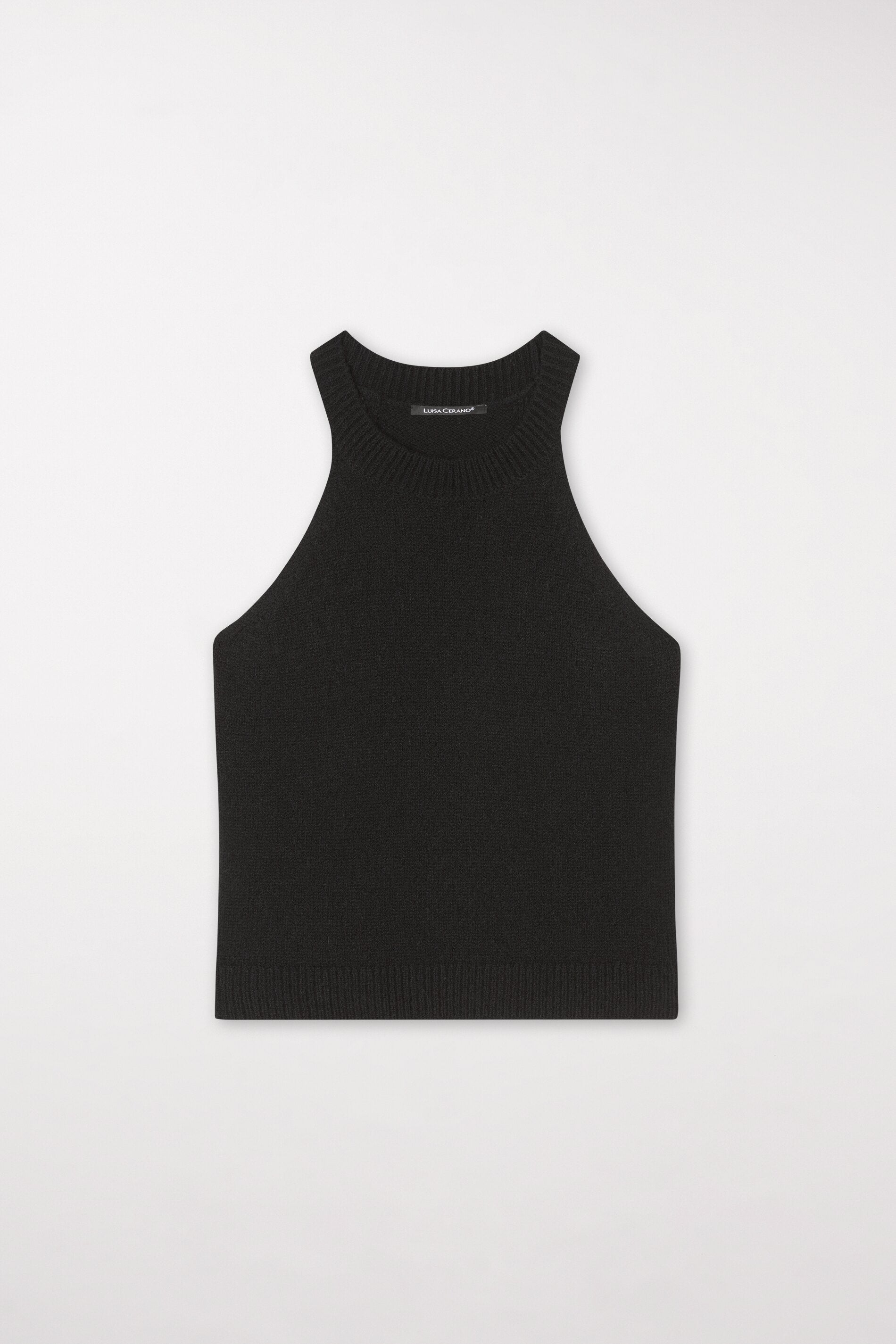 Halterneck-Top - deep black - Standard | Artikel Front