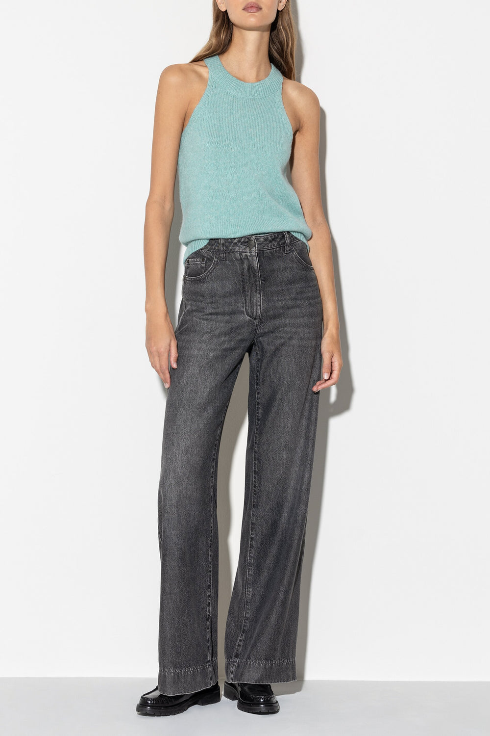 Halterneck-Top - mineral aqua - Standard