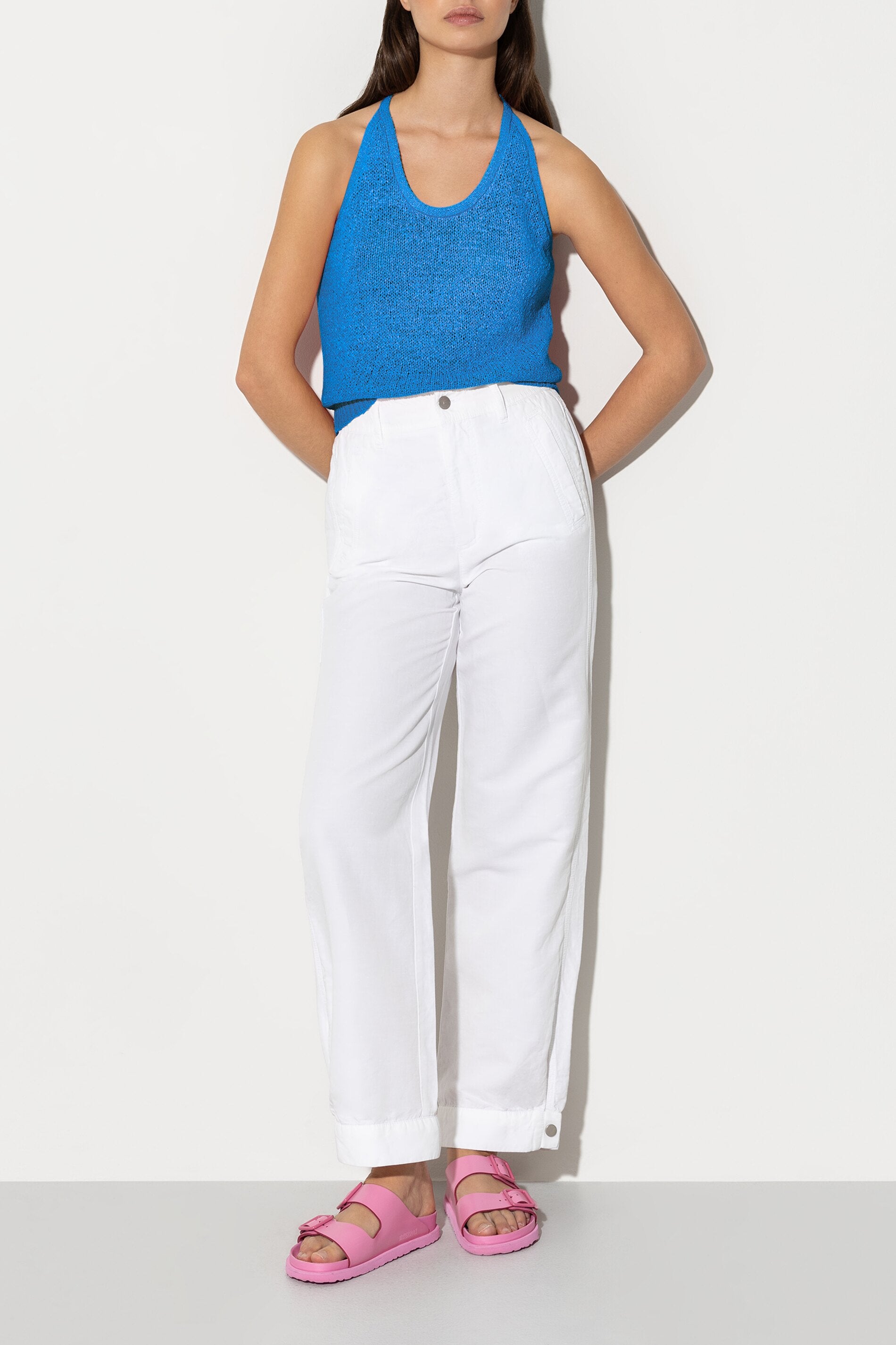 Tanktop aus Tape-Garn - azur - Standard | Model Front