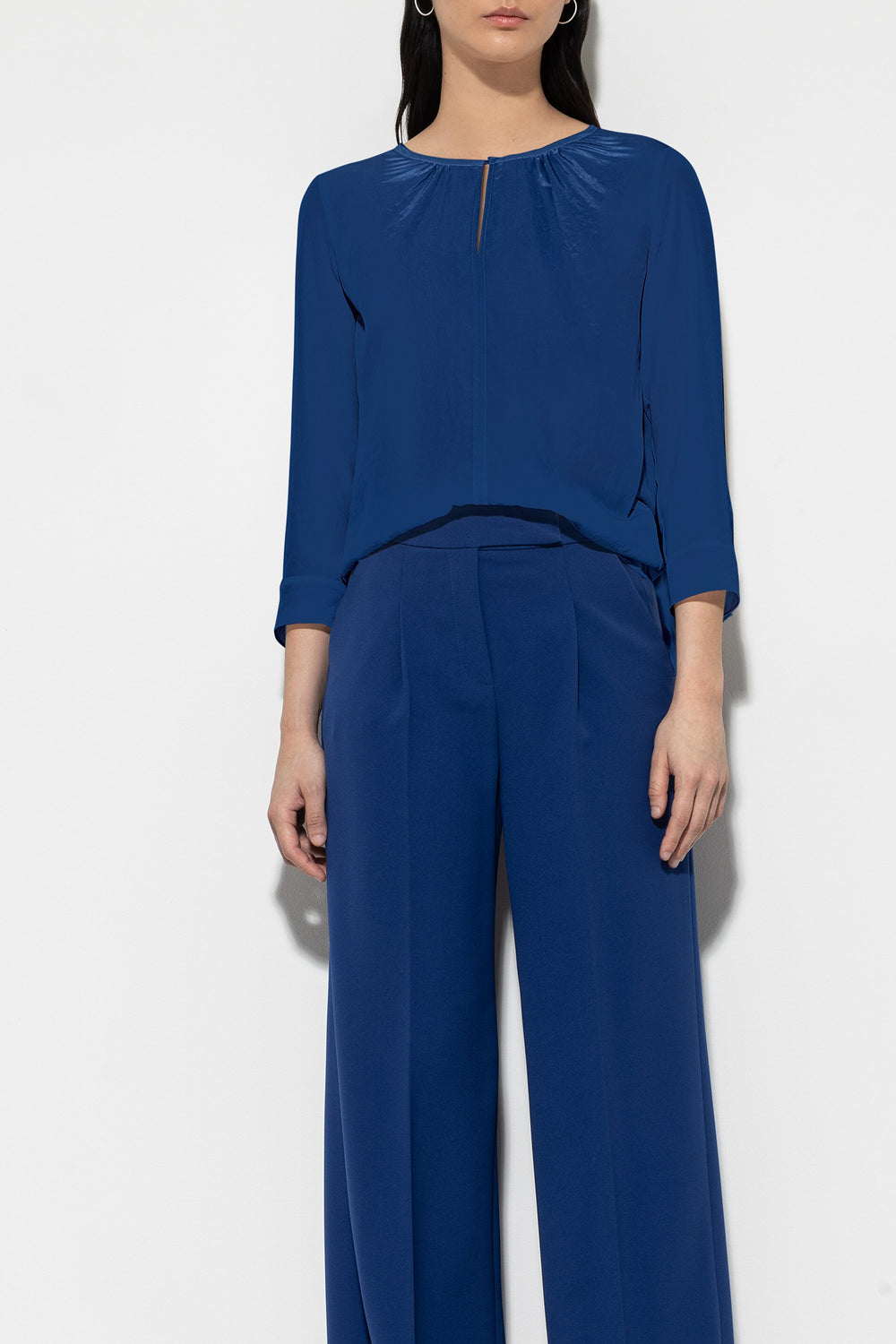 Flowing blouse shirt - deep blue - standard