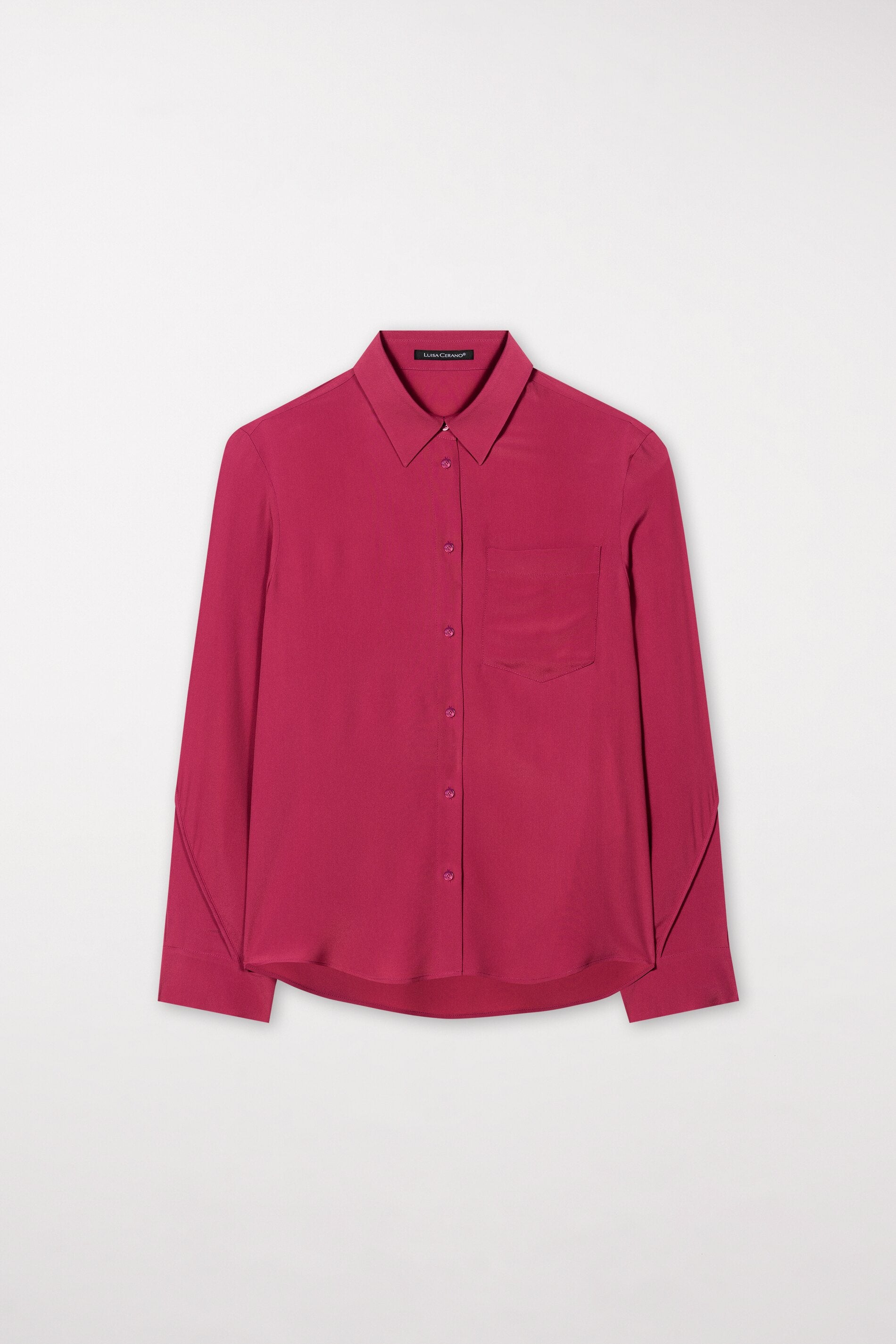 Hemdbluse aus Seiden-Mix - berry pink - Standard | Artikel Front