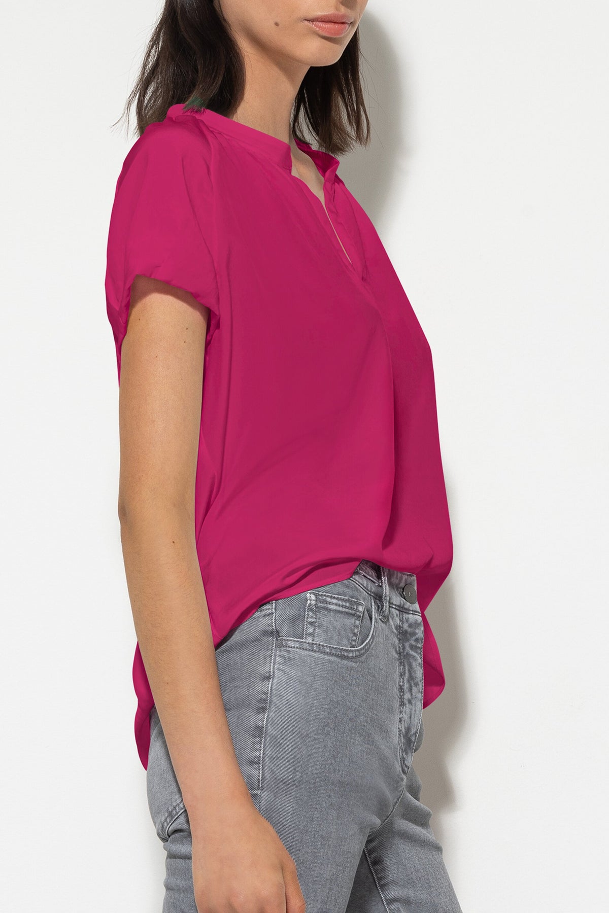 Fließendes Tunikatop - berry pink - Standard | Model Seite