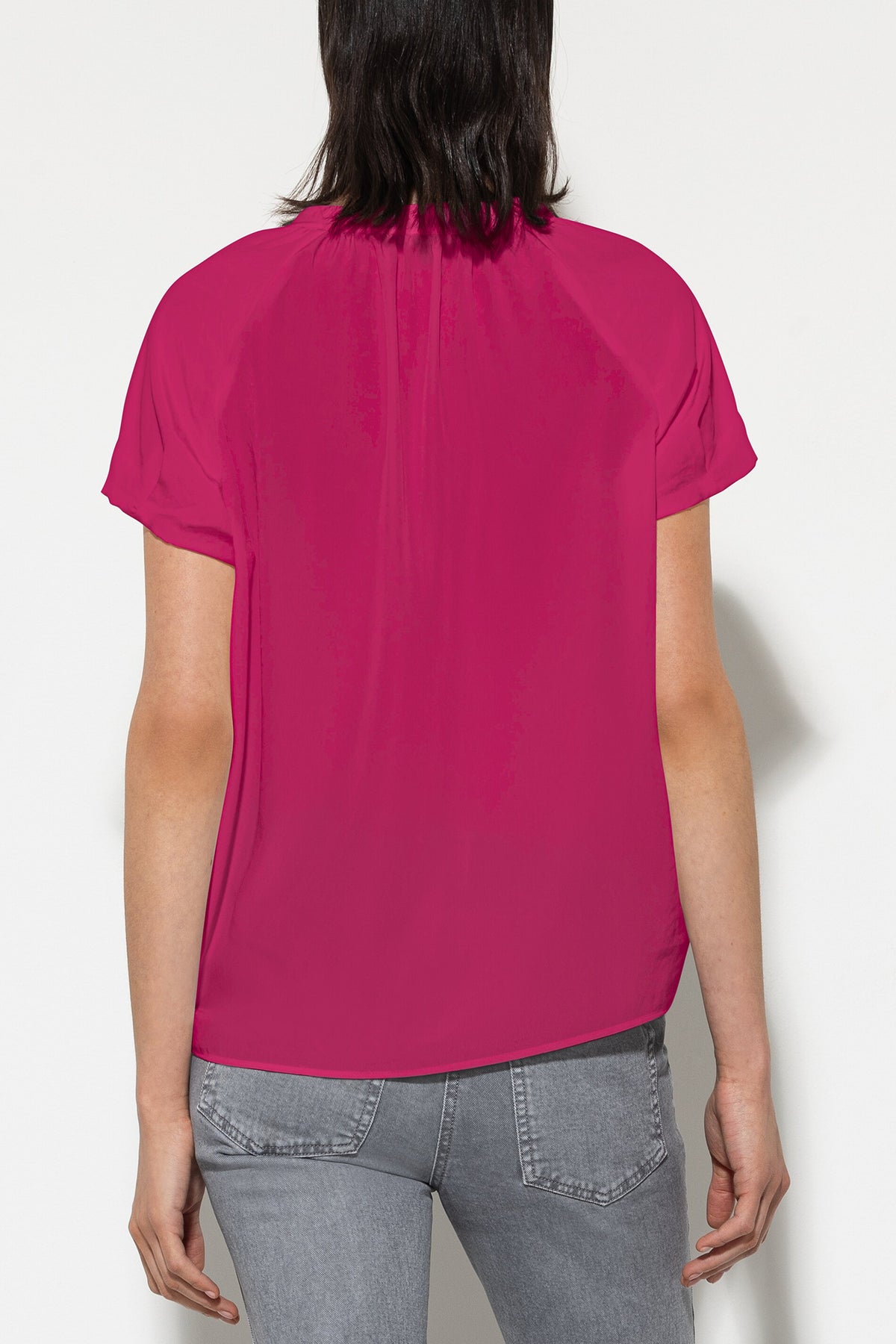 Fließendes Tunikatop - berry pink - Standard | Model Rück