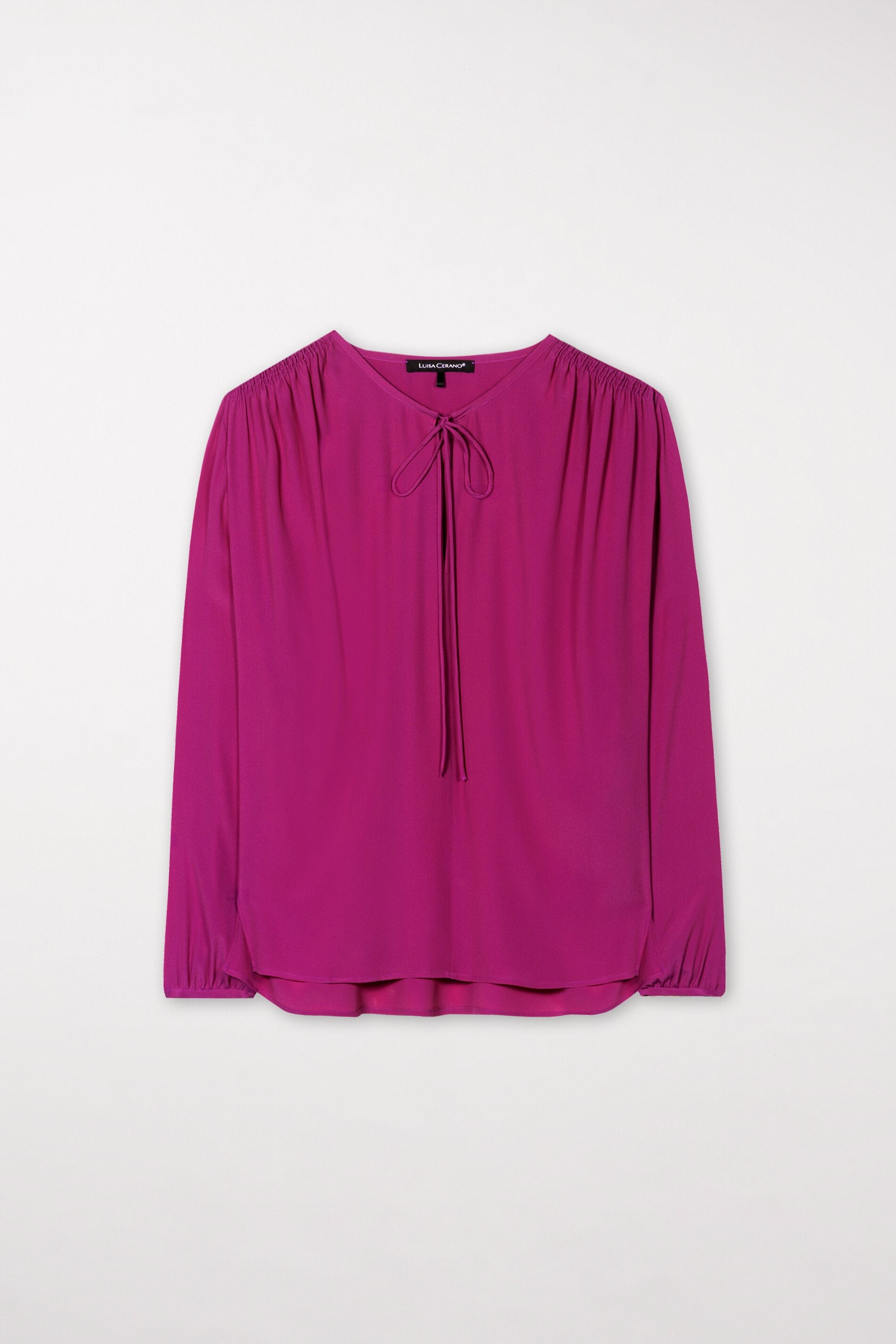 Bluse mit Bindeband-Detail - ultra pink - Standard | Artikel Front