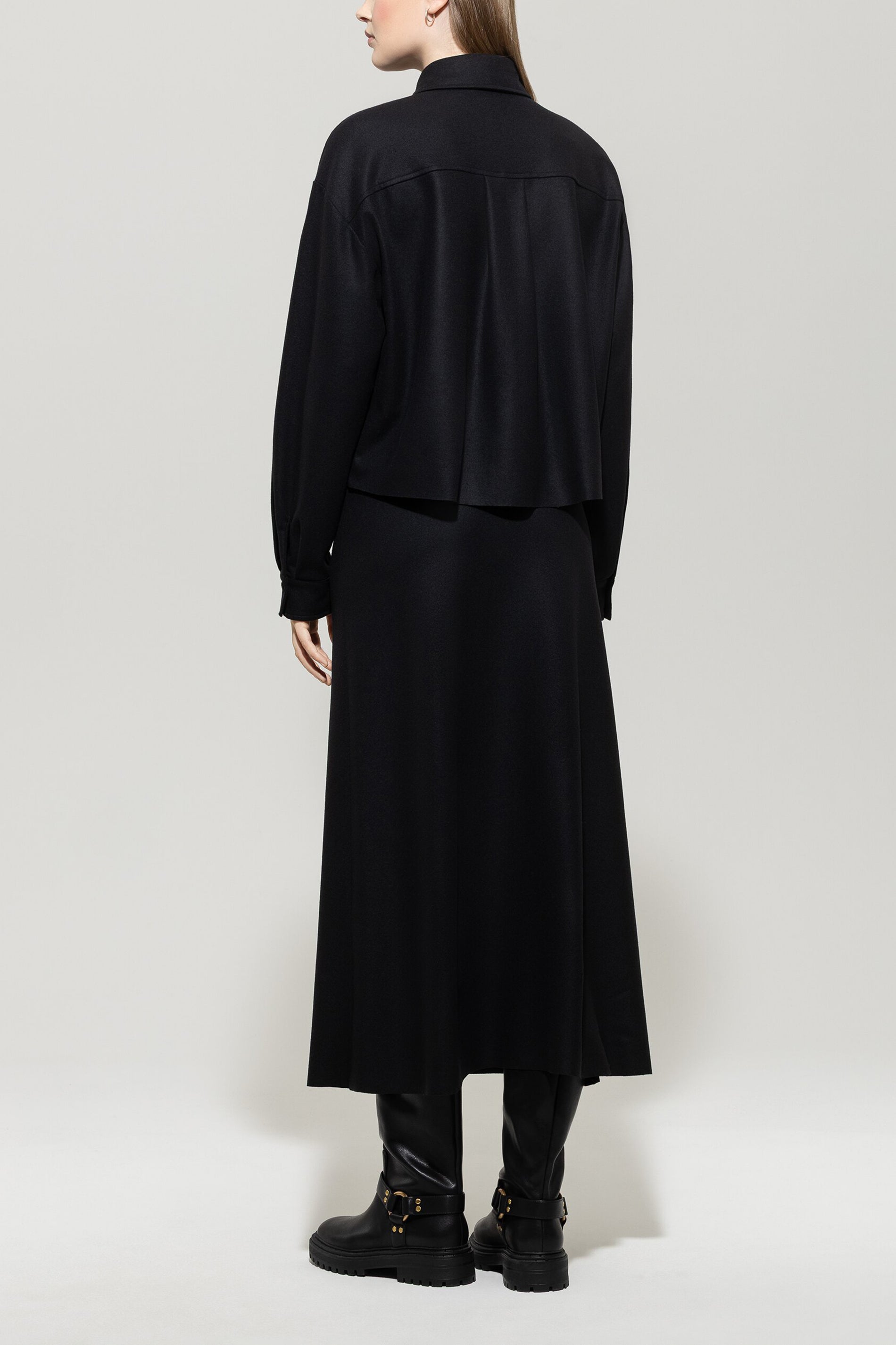 Flanell-Hemd - deep black - Standard | Model Rück