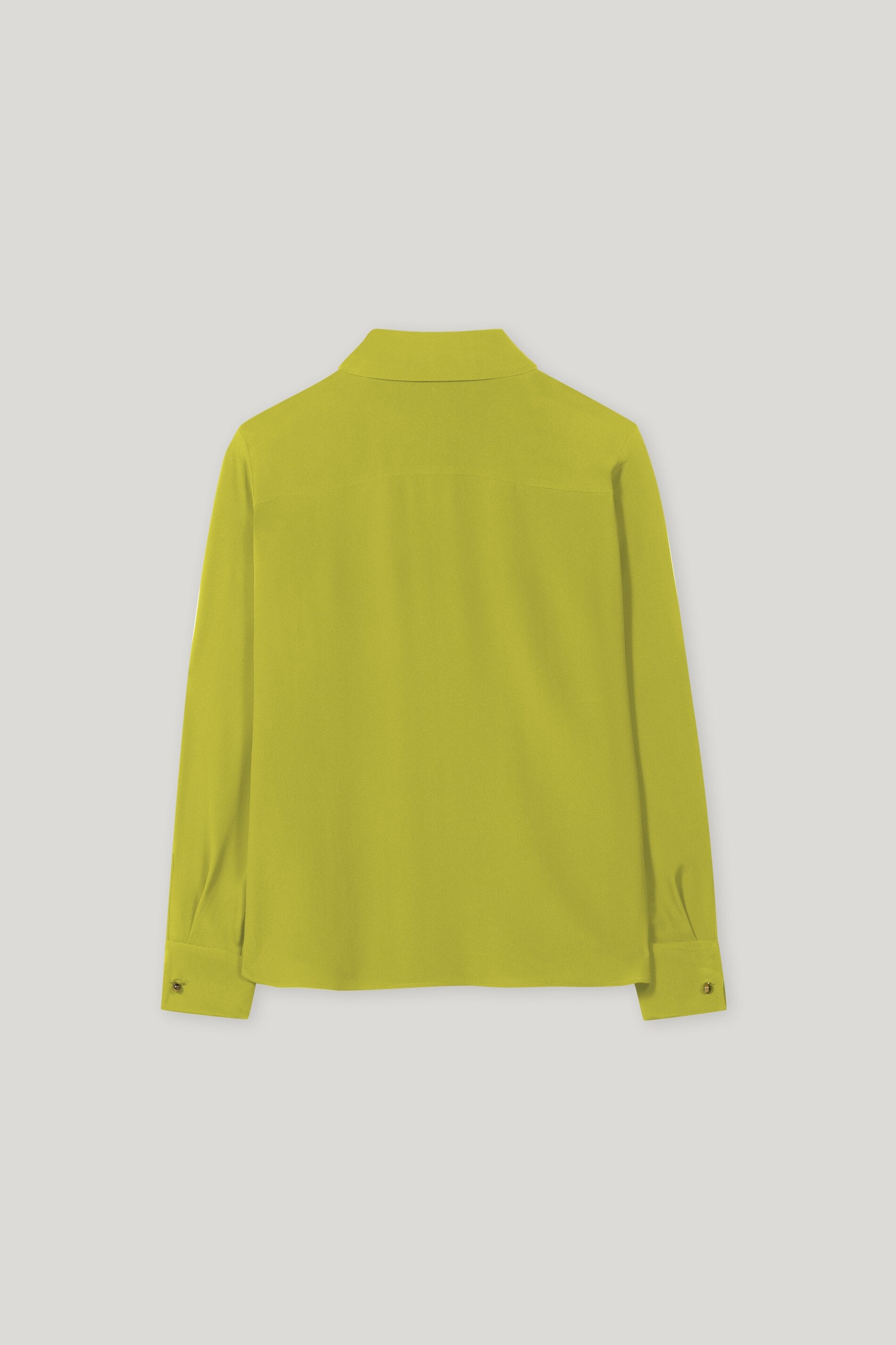 Bluelea silky jacquard blouse イエロー　レモン Silk blend shirt blouse - acid green - Standard