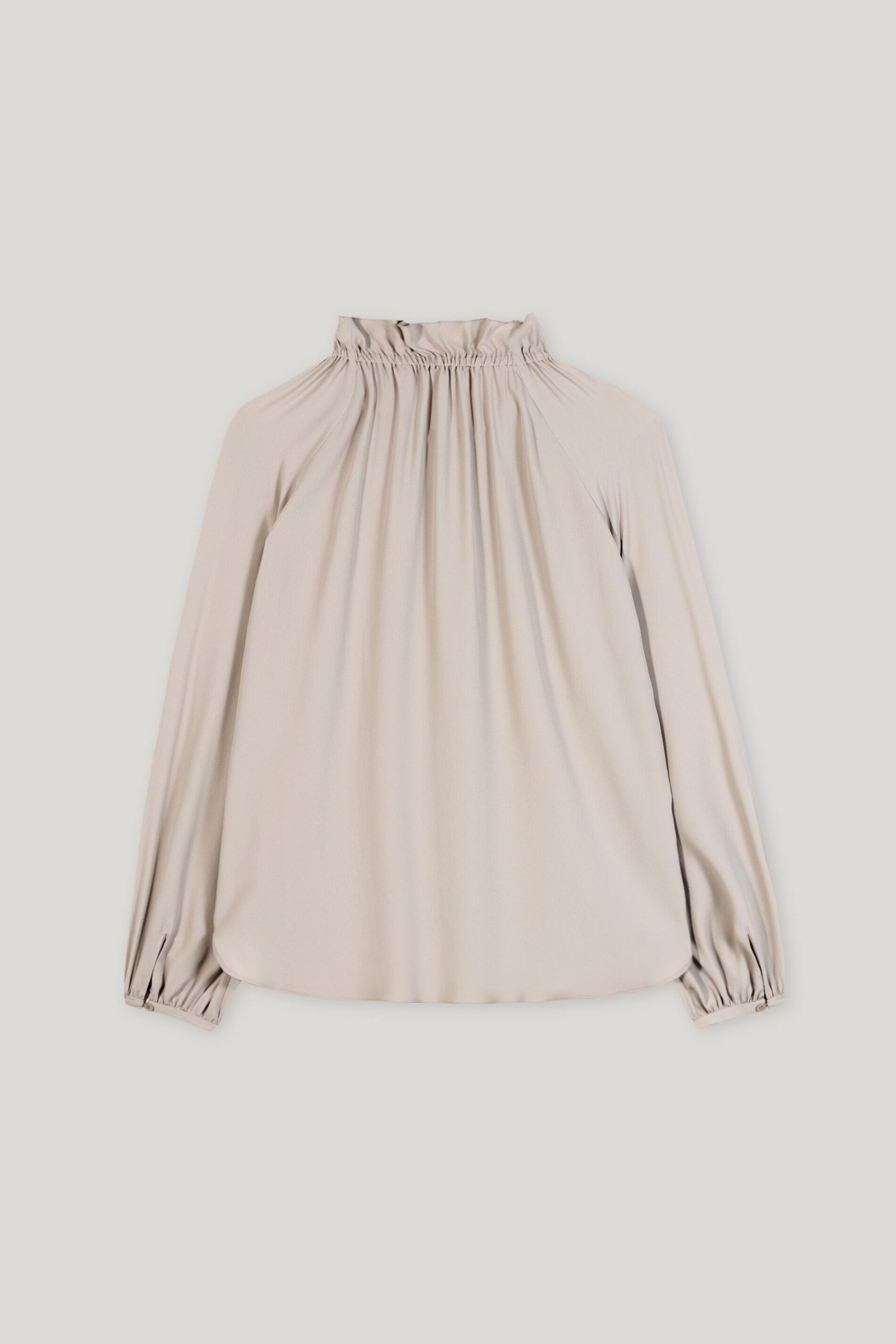 Rüschenbluse aus Seiden-Mix - oyster - Standard | Artikel Rück