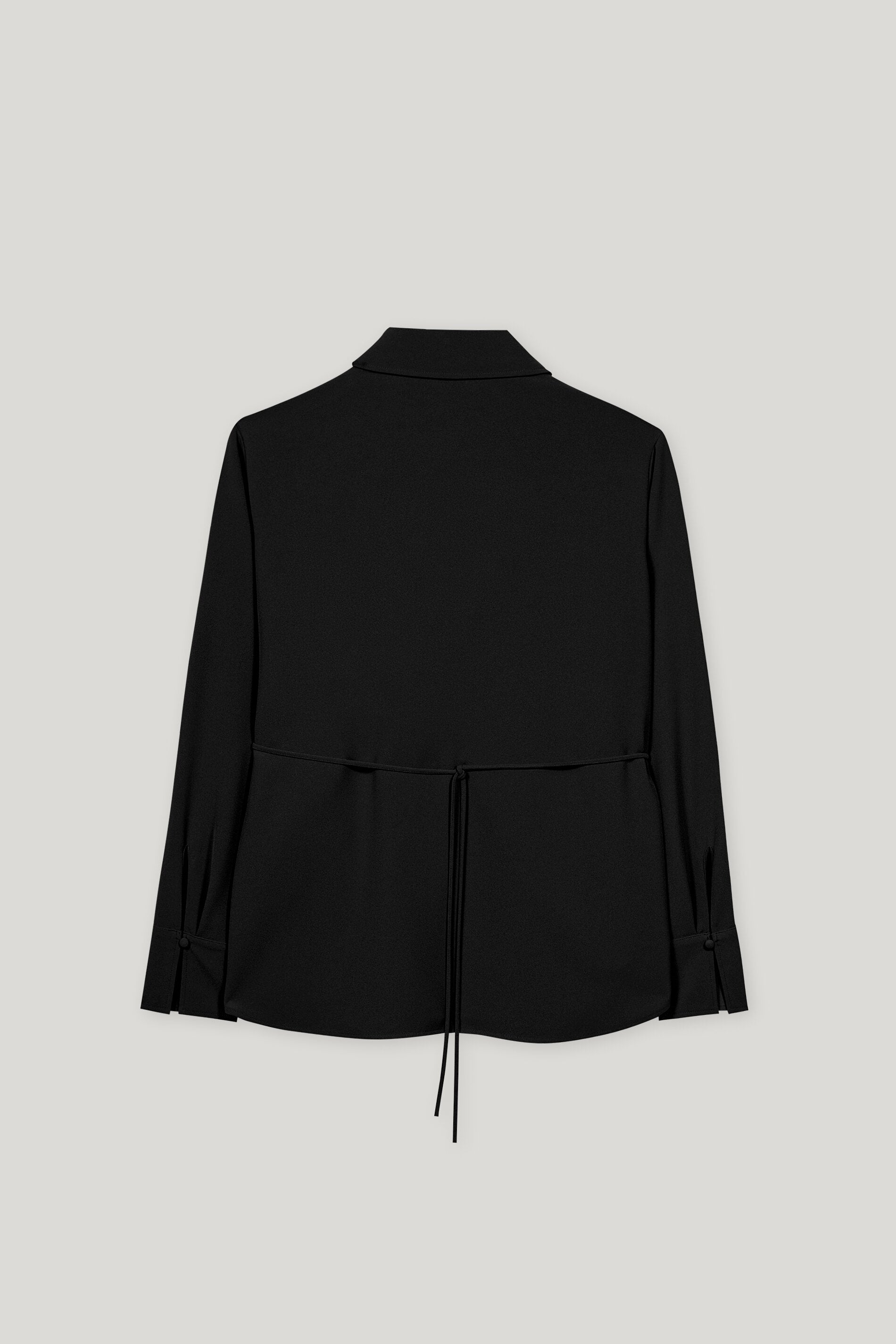 Hemdbluse mit Bindebanddetail - deep black - Standard | Artikel Rück