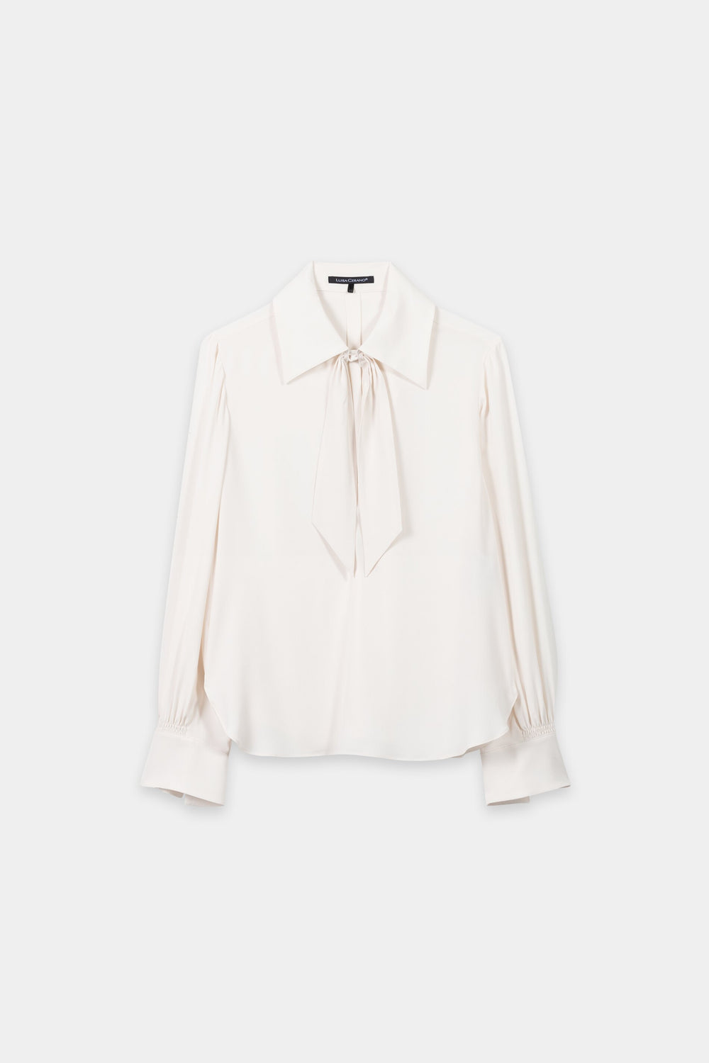 Silk blend flared blouse - cream - Standard