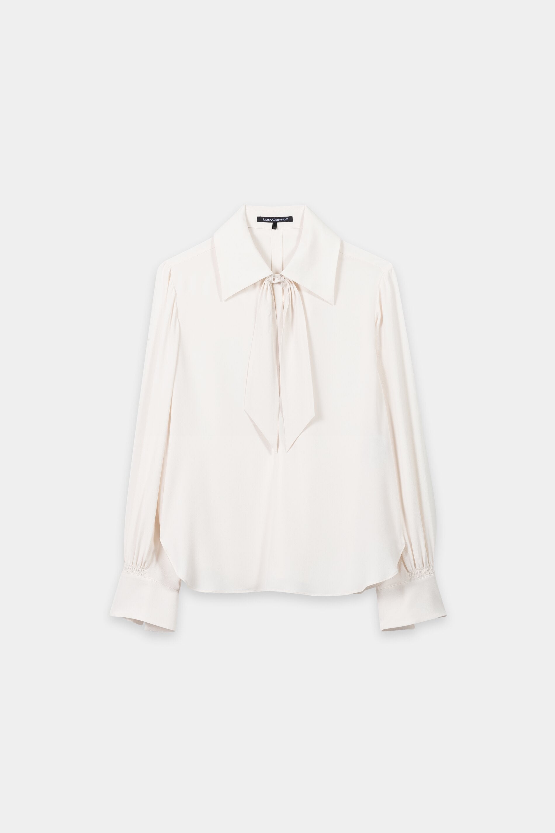 Schluppenbluse aus Seiden-Mix - cream - Standard | Artikel Front