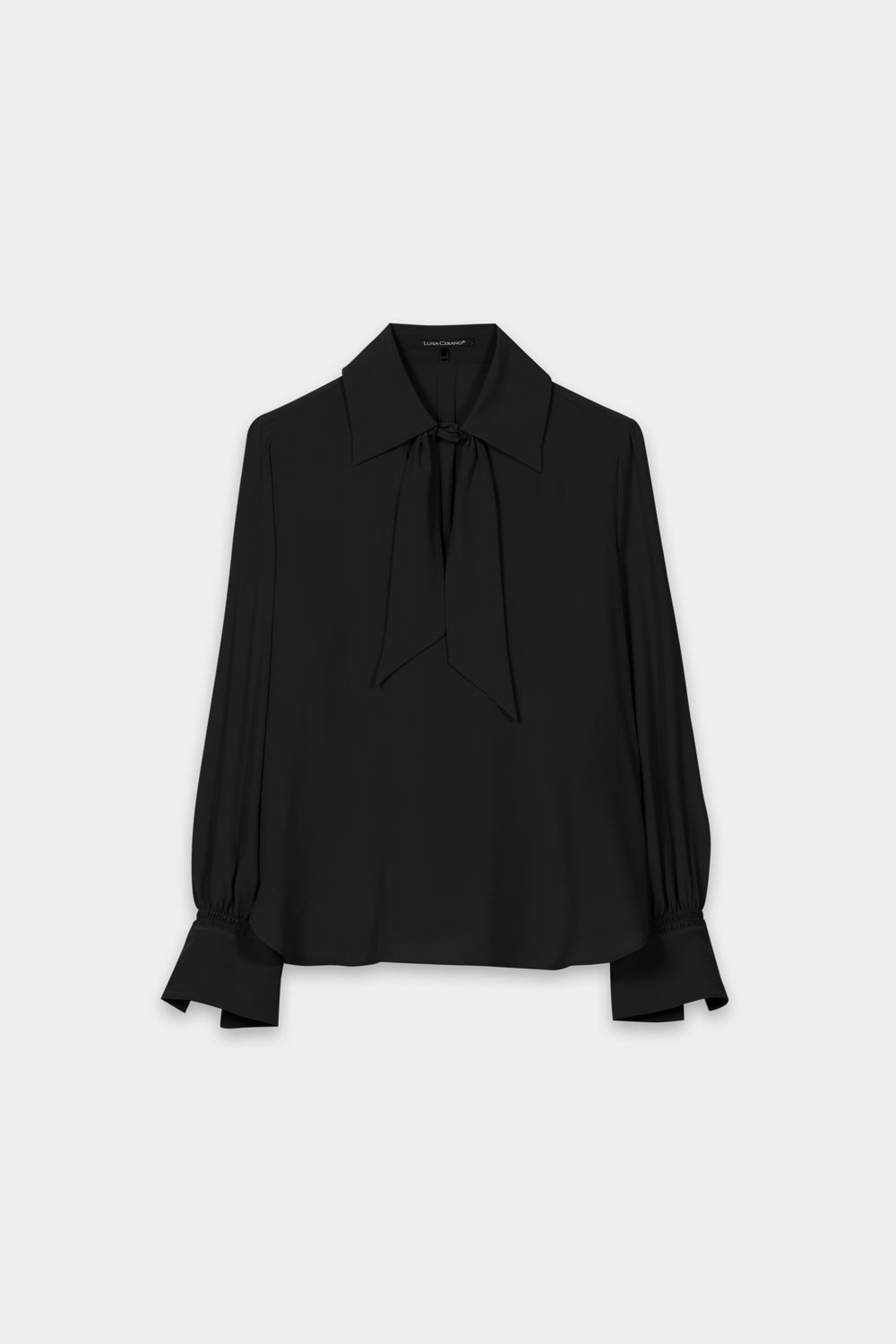 Silk blend flared blouse - pure black - Standard