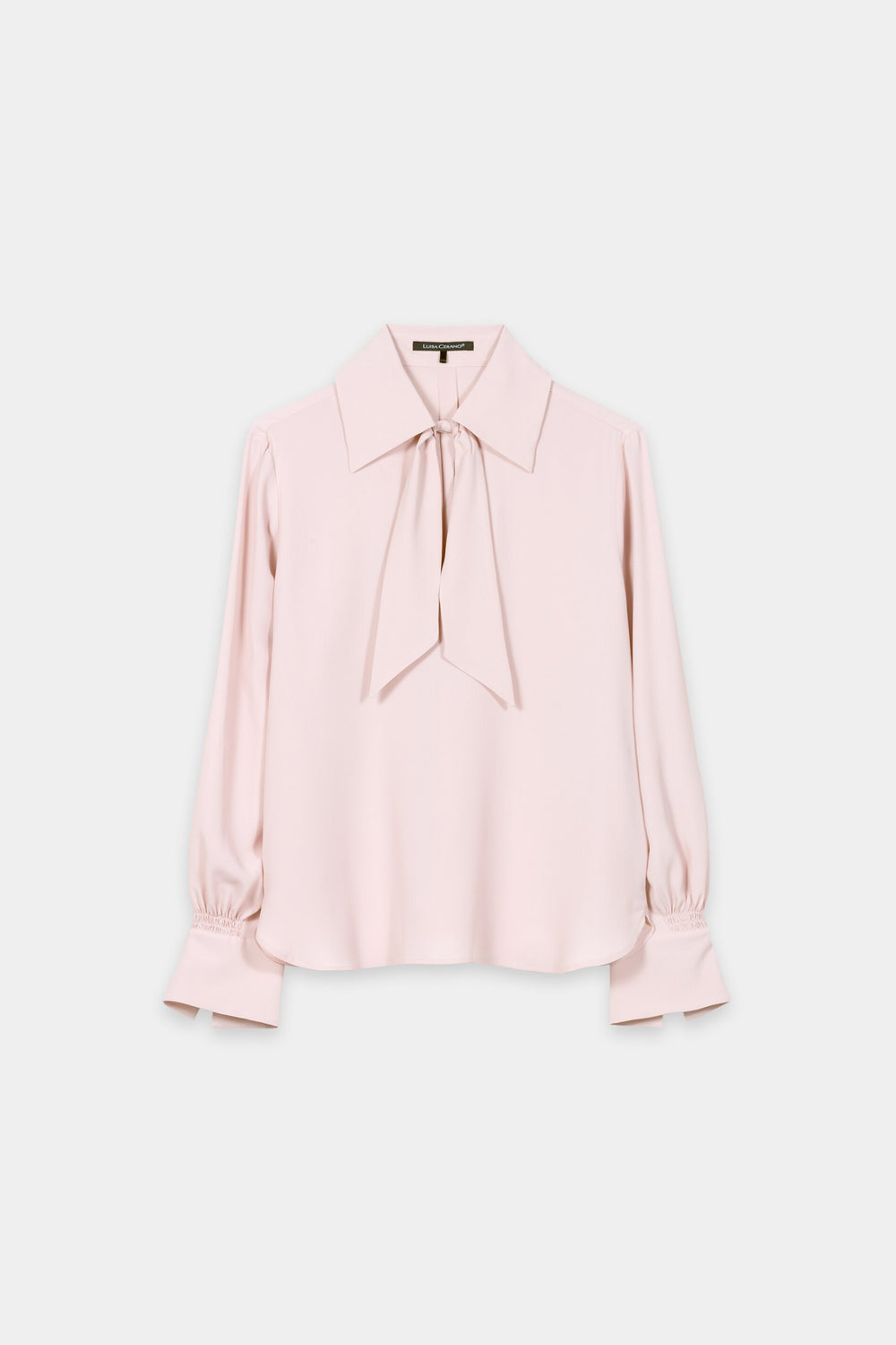 Silk-blend flared blouse - creamy blush - Standard