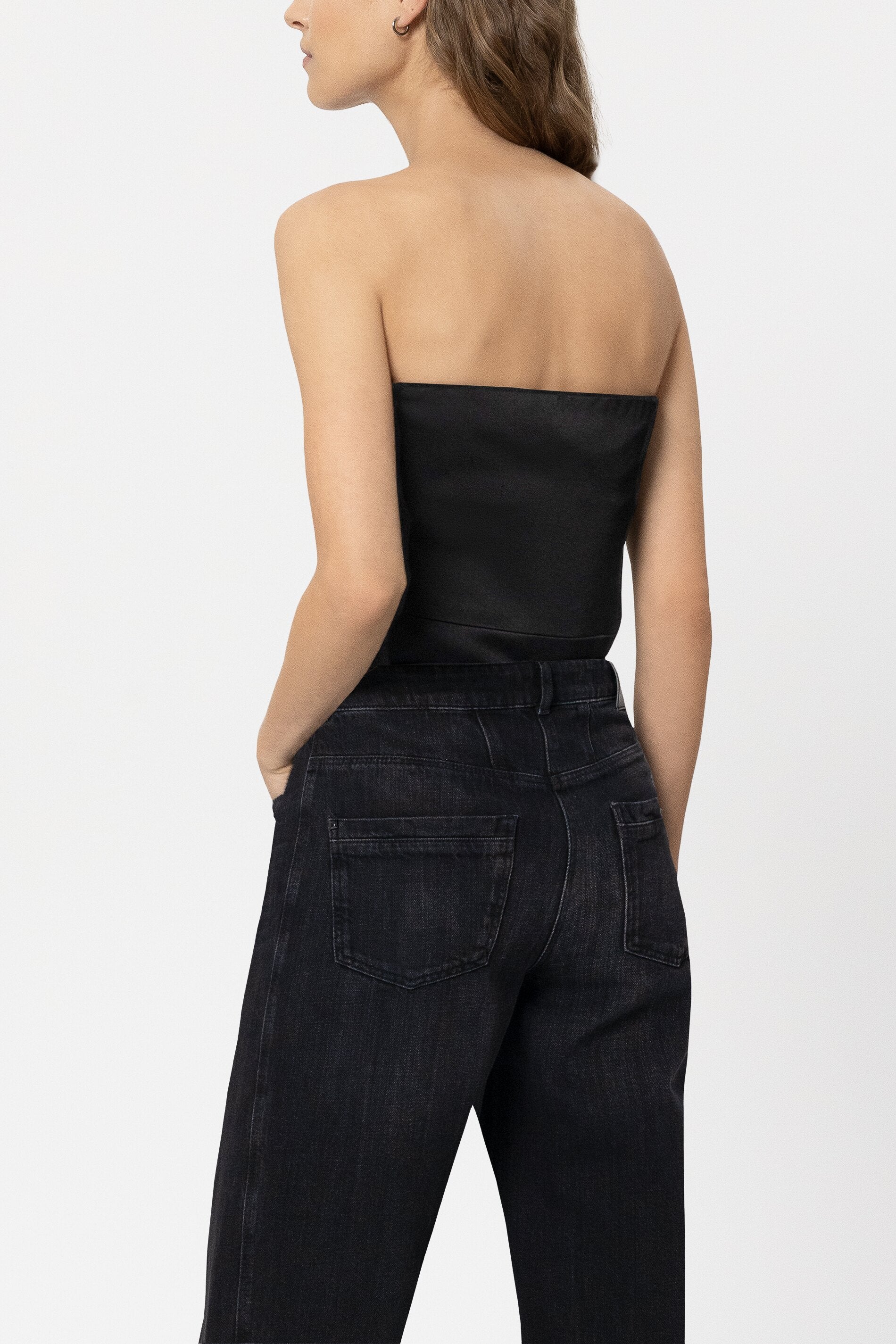 Off-shoulder corsage - black - Standard