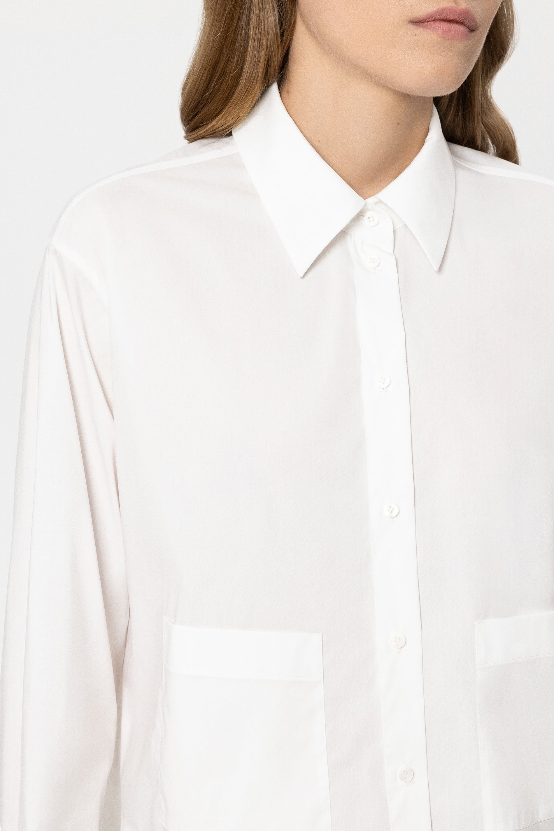 Hemdbluse aus Baumwoll-Mix - white - Standard | Model Detail