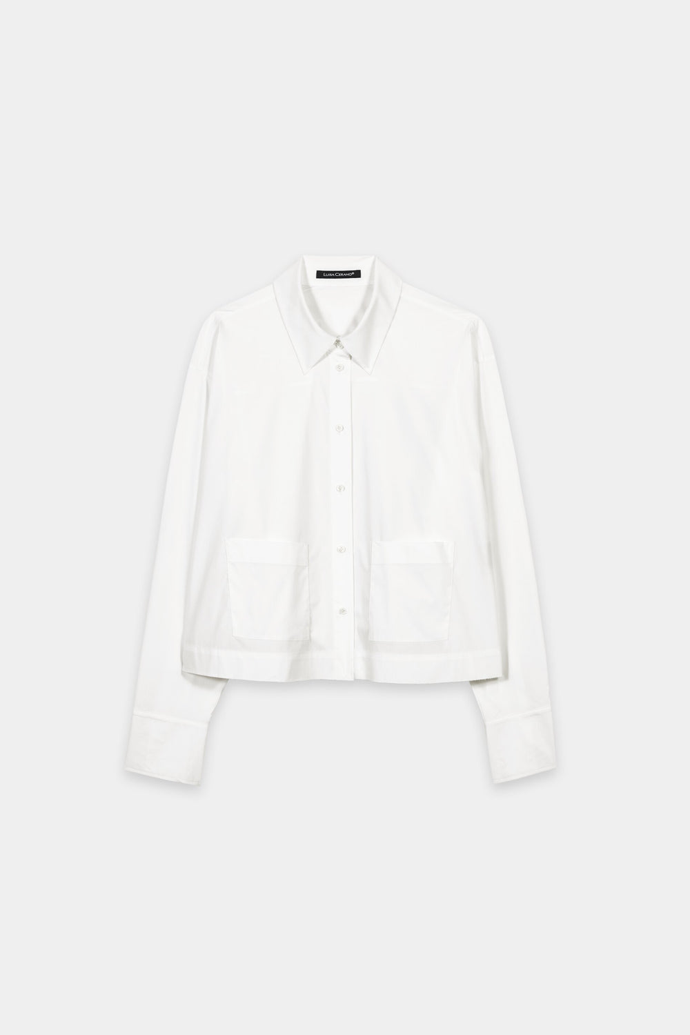 Cotton blend shirt blouse - white - Standard