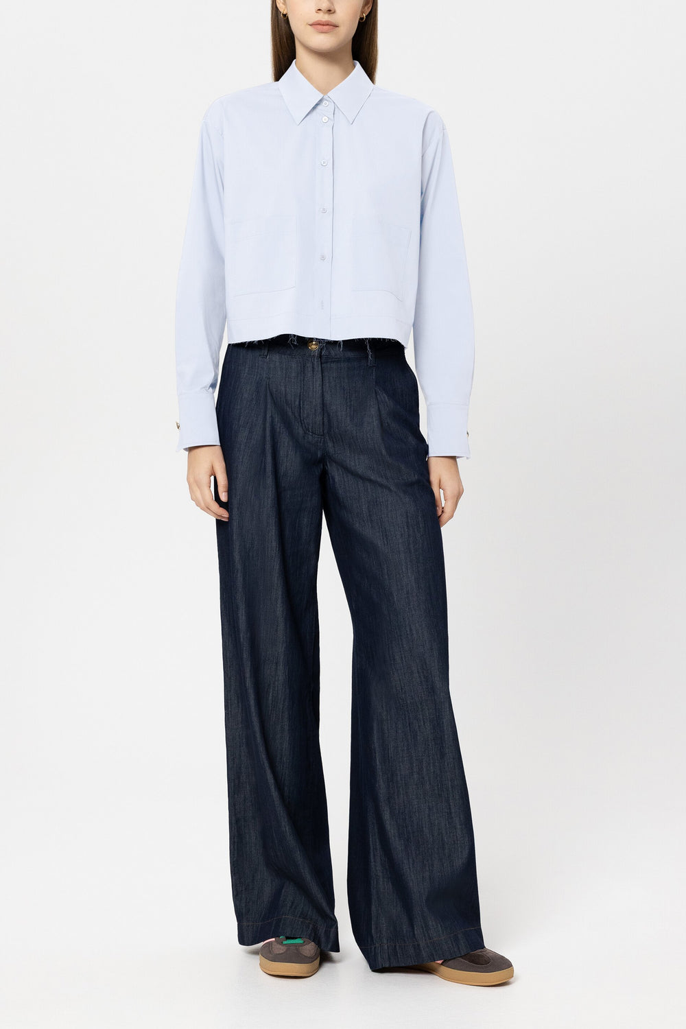 Hemdbluse aus Baumwoll-Mix - light blue - Standard