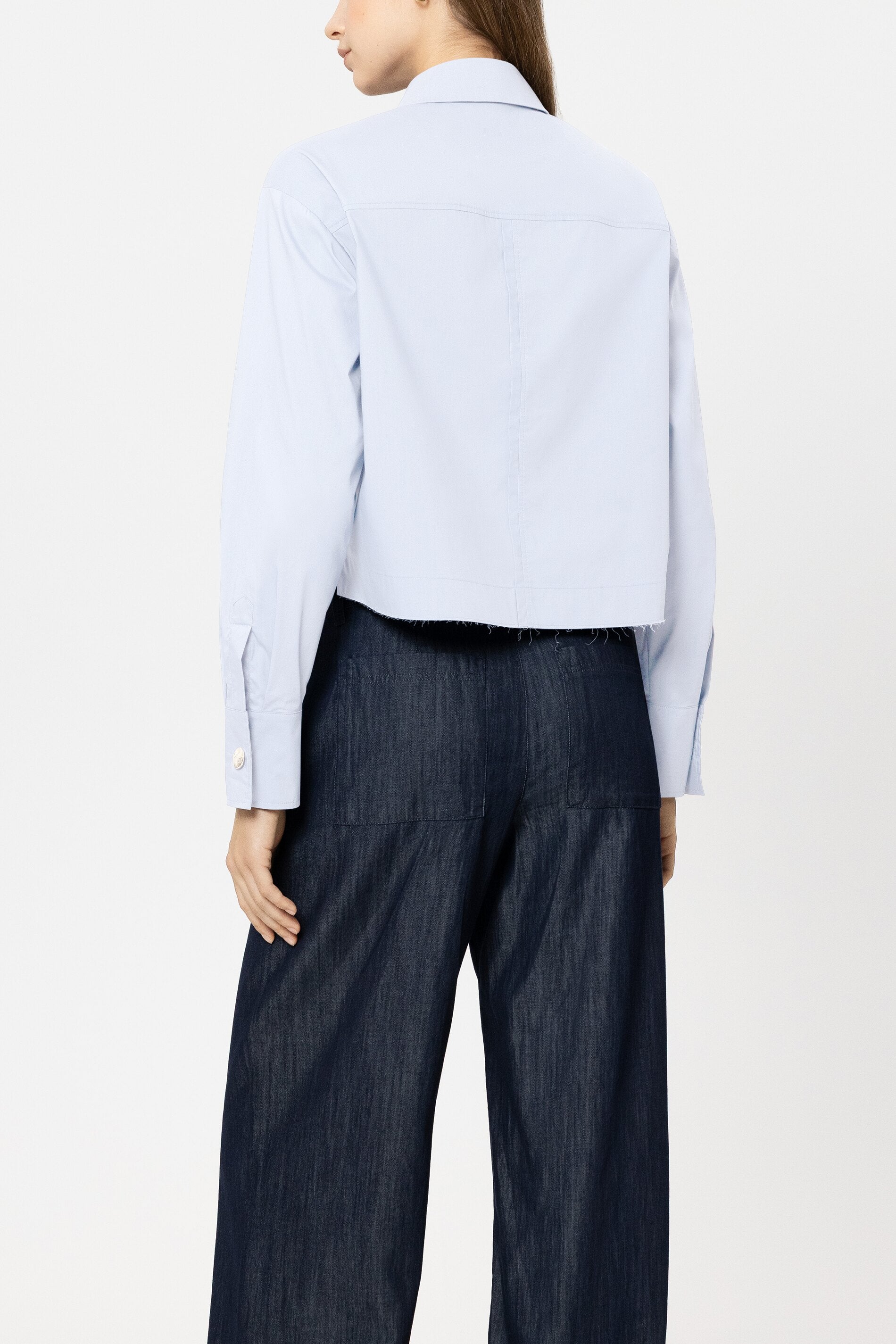 Hemdbluse aus Baumwoll-Mix - light blue - Standard | Model Rück