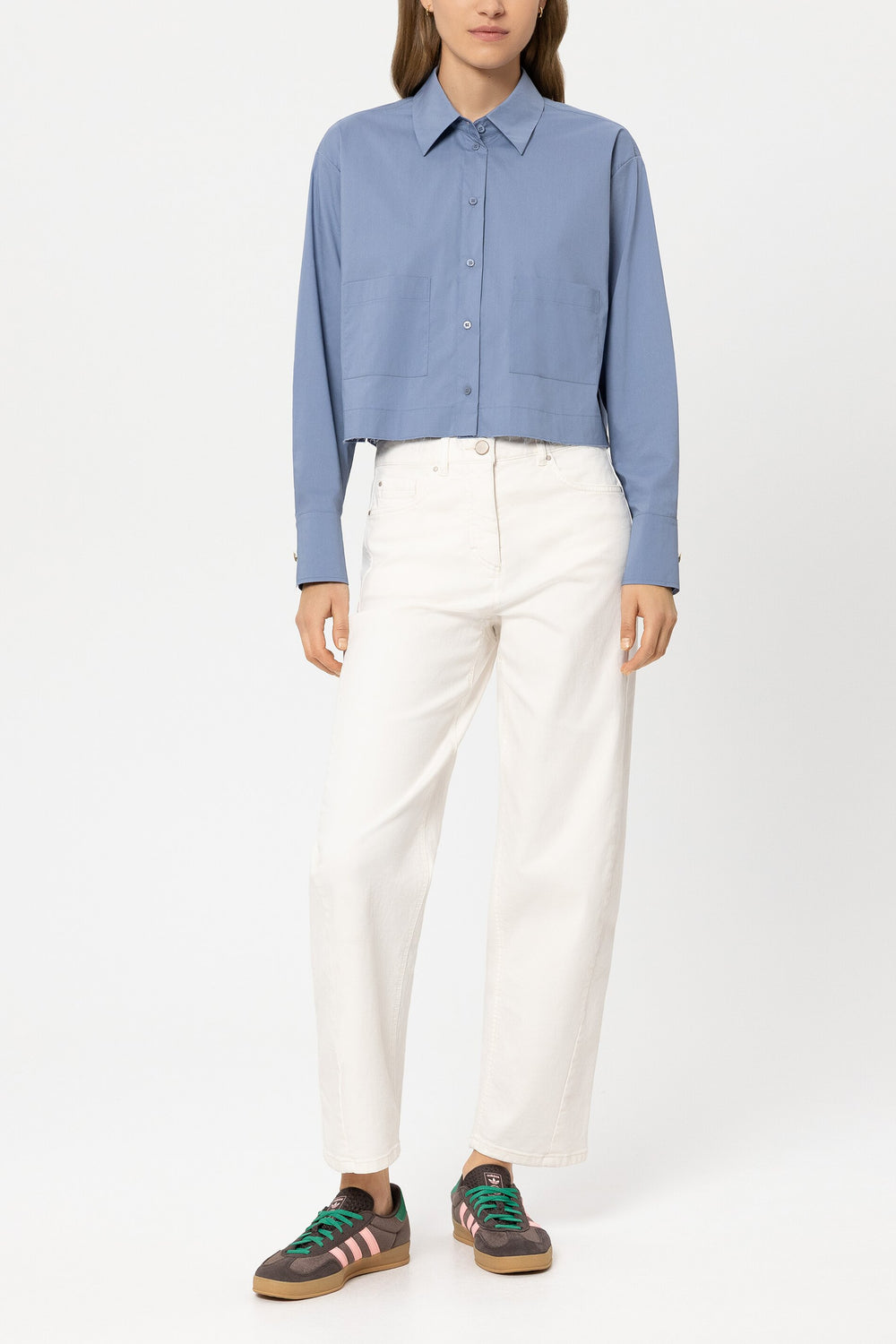 Hemdbluse aus Baumwoll-Mix - casual blue - Standard