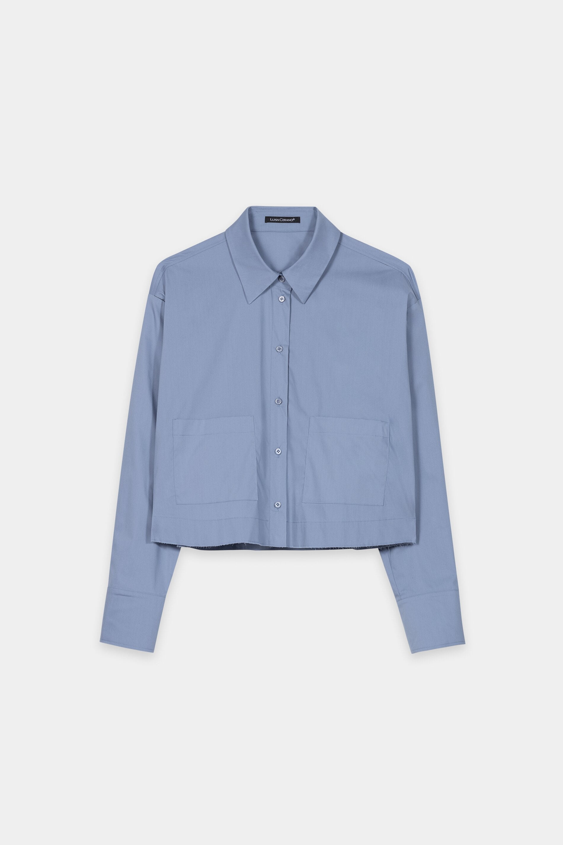Hemdbluse aus Baumwoll-Mix - casual blue - Standard | Artikel Front