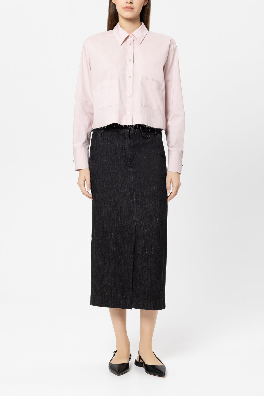 Cotton blend shirt blouse - creamy blush - Standard