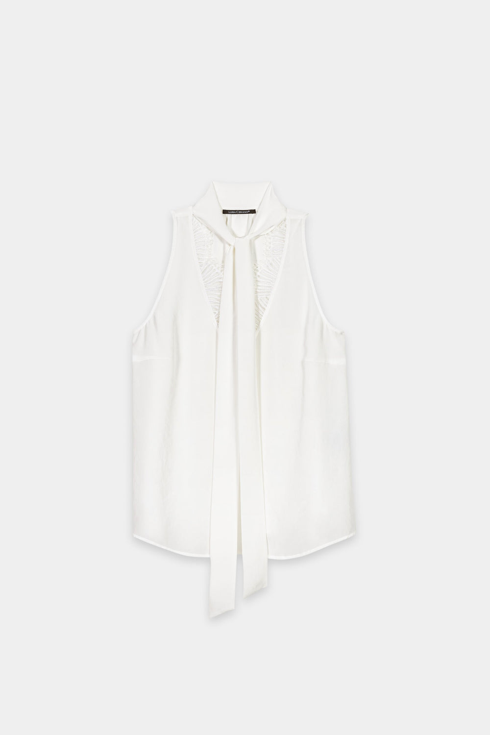 Blouse top with lace details - off-white - Standard