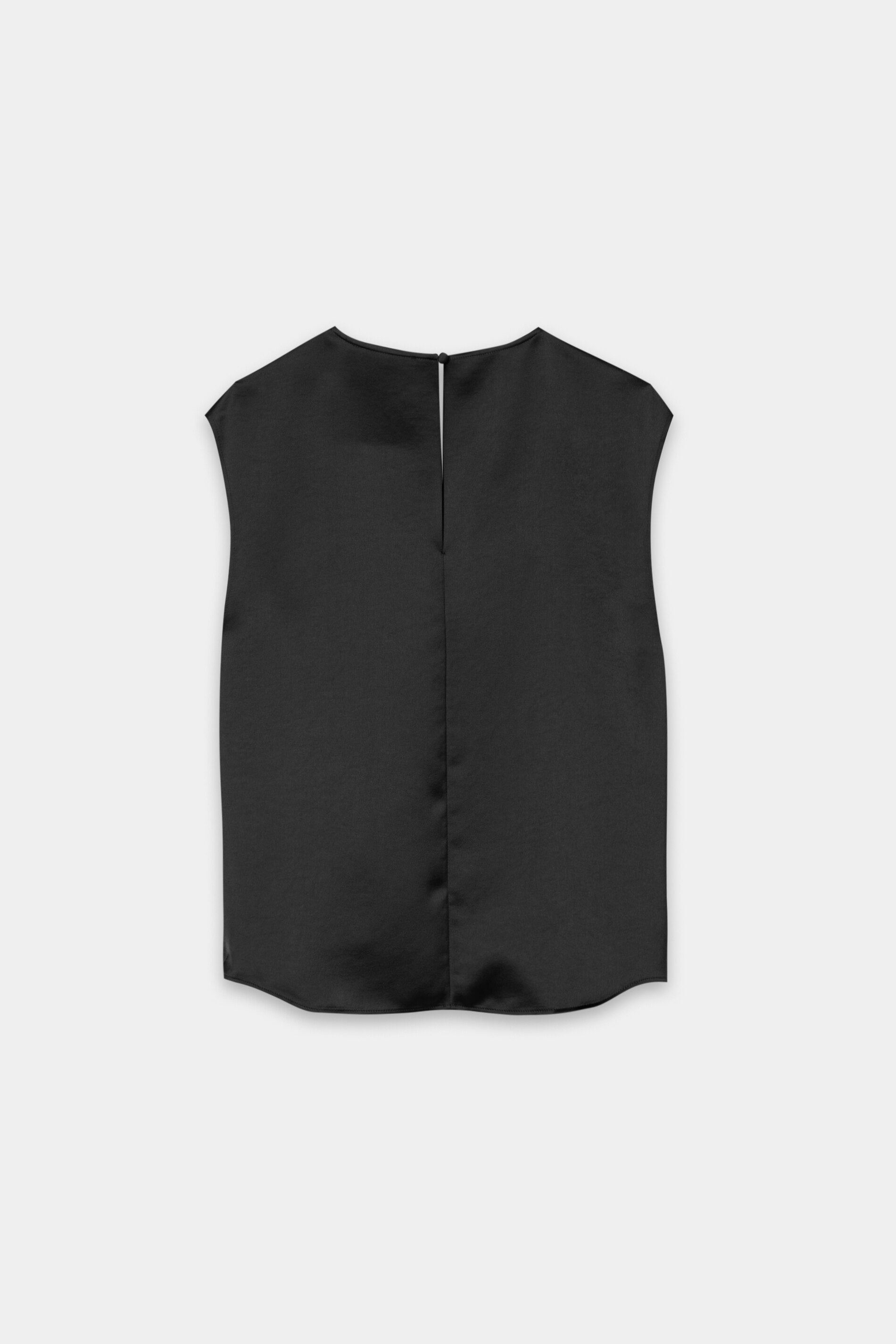 Satin-Top mit Knotendetail - pure black - Standard | Artikel Rück