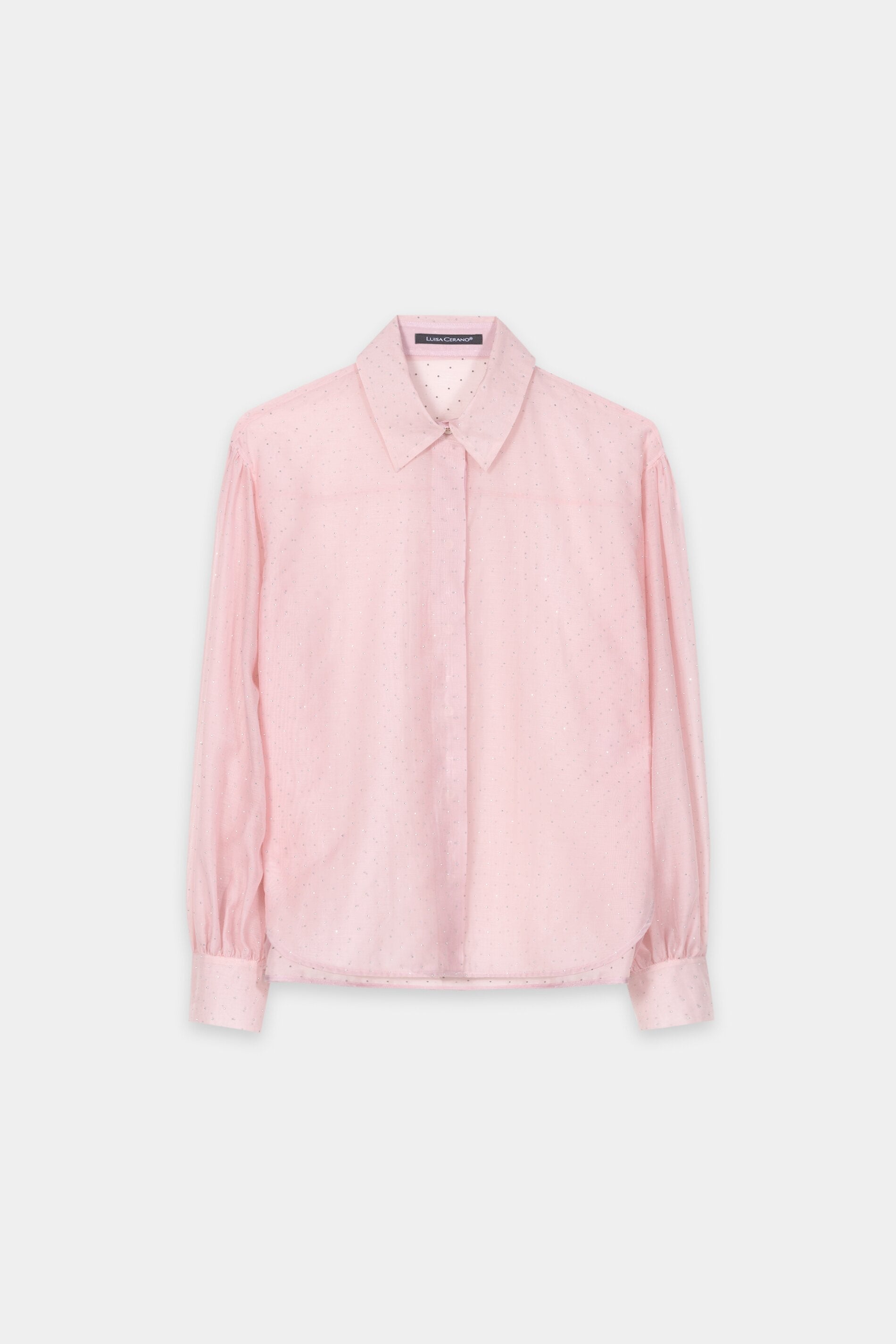 Shirt blouse with rhinestones - creamy blush - Standard