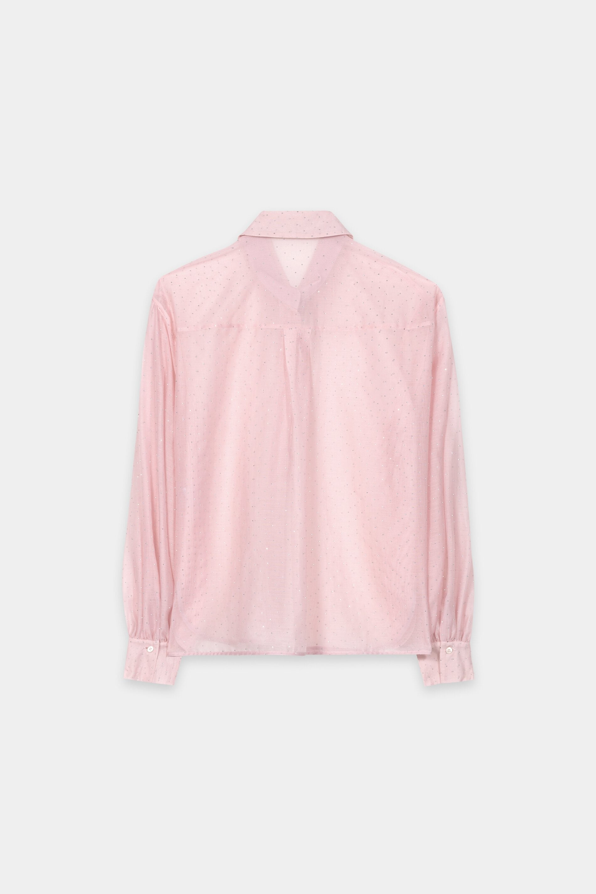 Shirt blouse with rhinestones - creamy blush - Standard