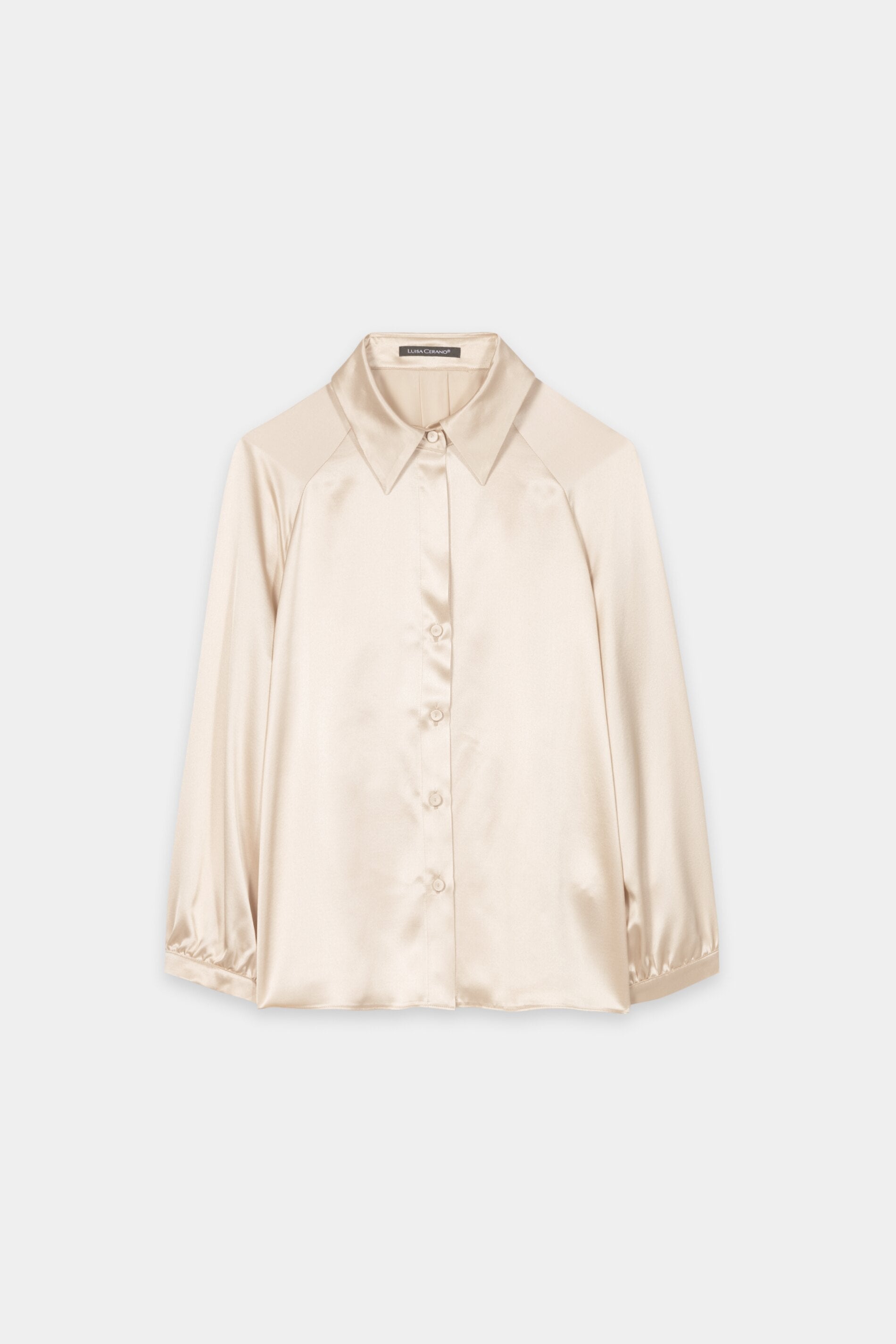 Langarmbluse aus Seide - soft camel - Standard | Artikel Front