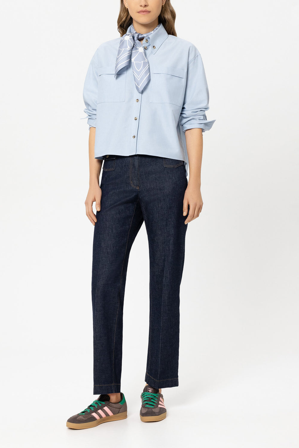 Baumwoll-Hemdbluse - light blue - Standard