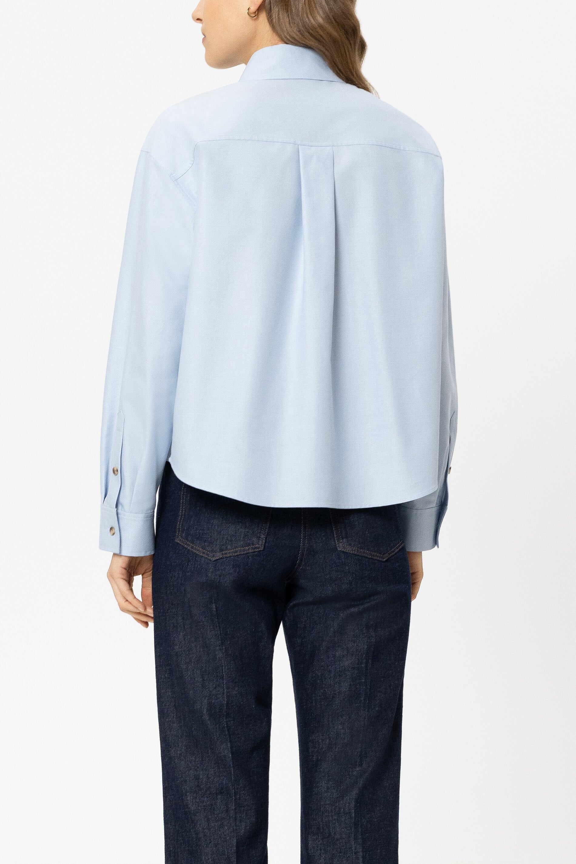 Baumwoll-Hemdbluse - light blue - Standard | Model Rück